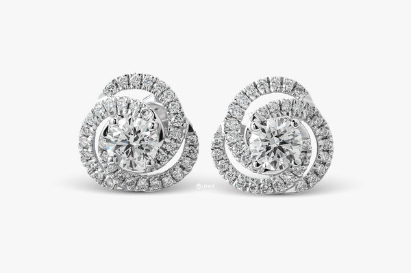 0.6CT ROUND BRILLIANT HALO CLAIRE EARRINGS