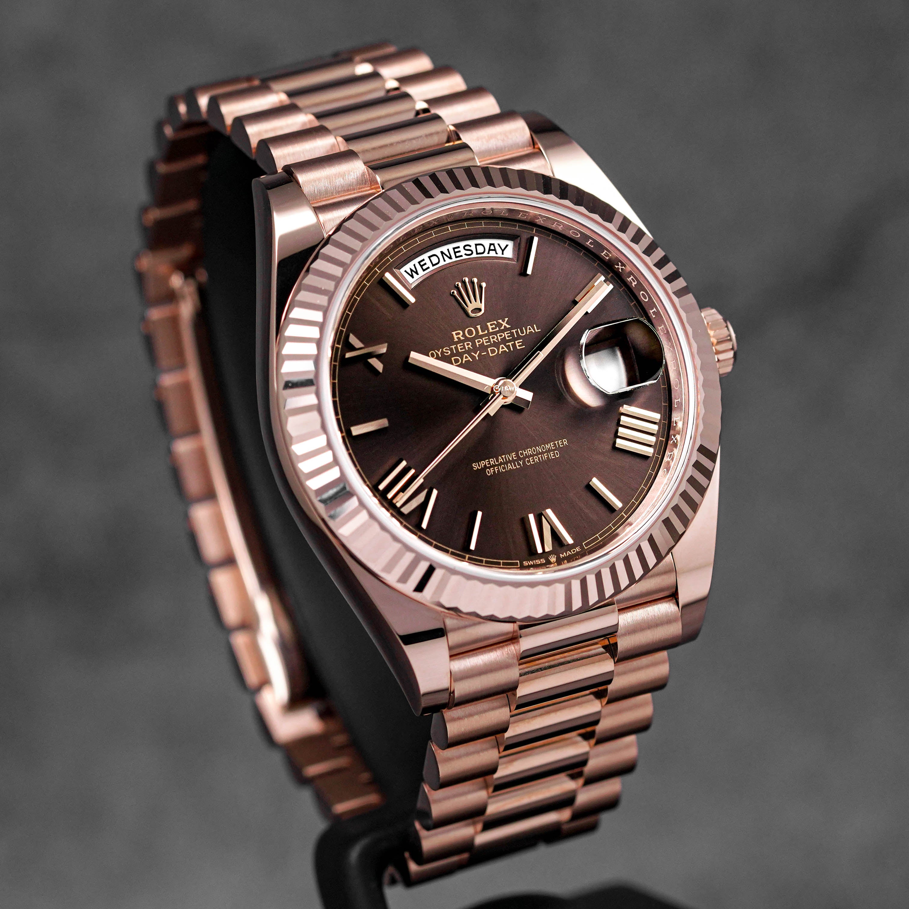 DAYDATE 40MM ROSEGOLD CHOCO ROMAN DIAL (2023)