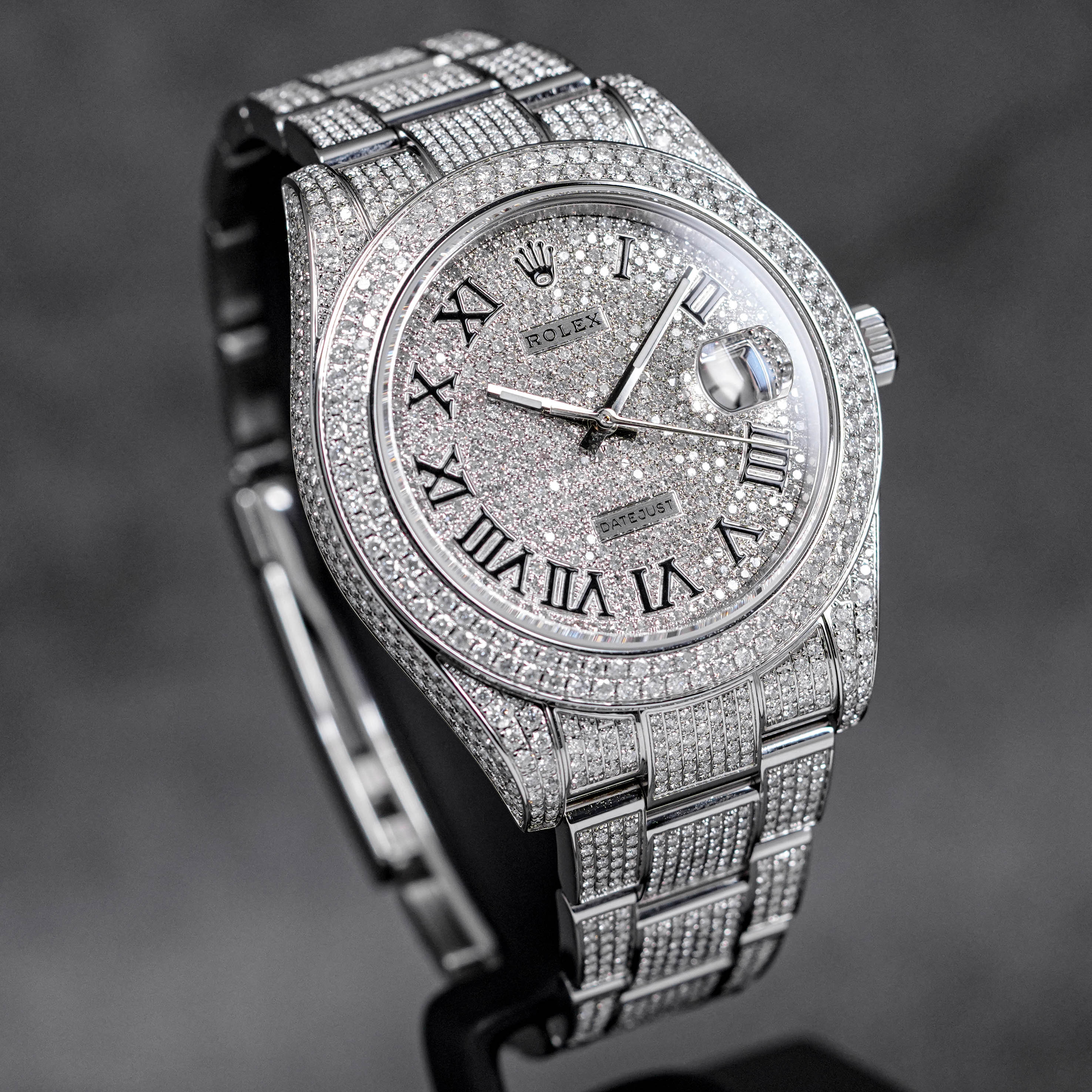 DATEJUST II CUSTOM PAVED DIAMOND SET ROMAN DIAL (2016)
