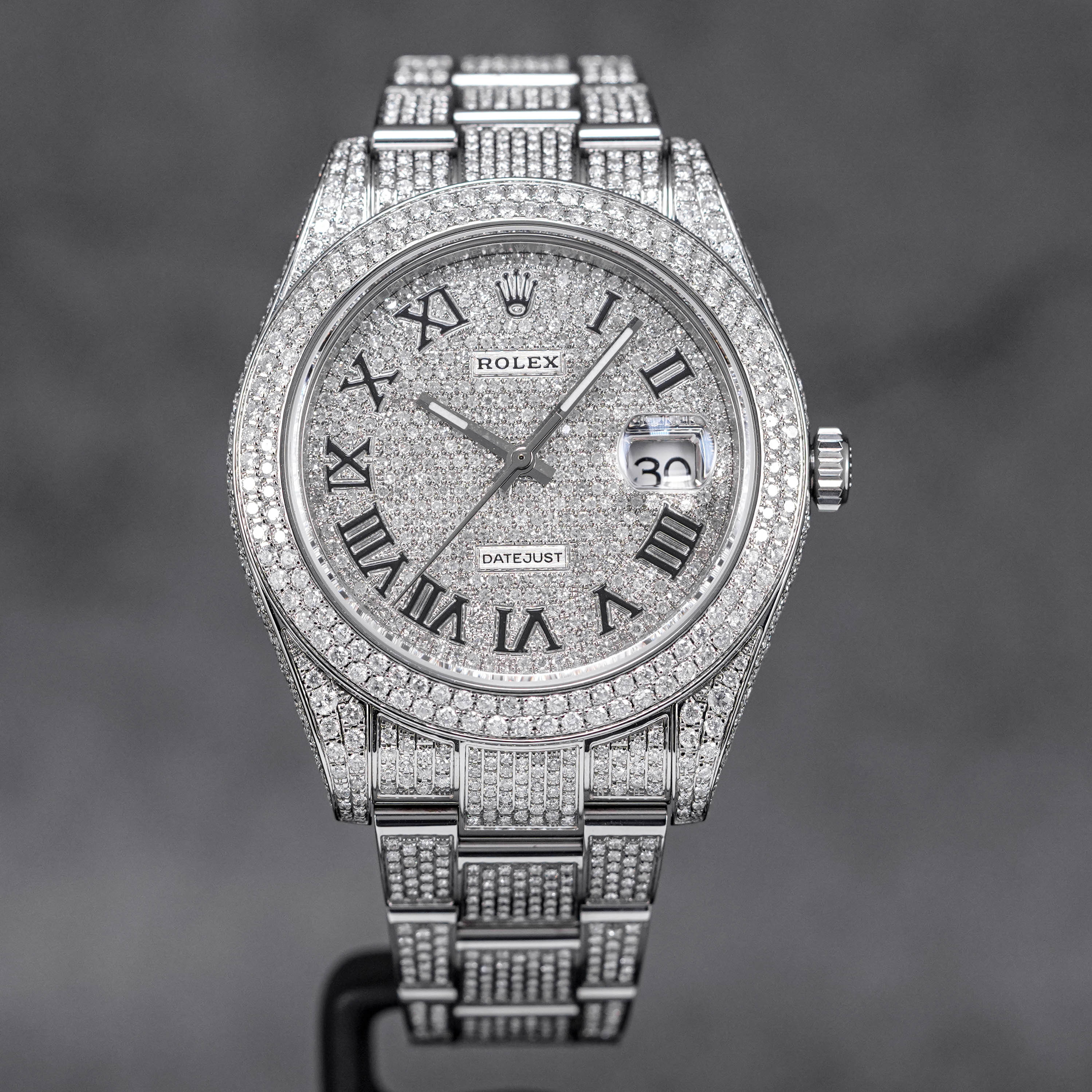 DATEJUST II CUSTOM PAVED DIAMOND SET ROMAN DIAL (2016)