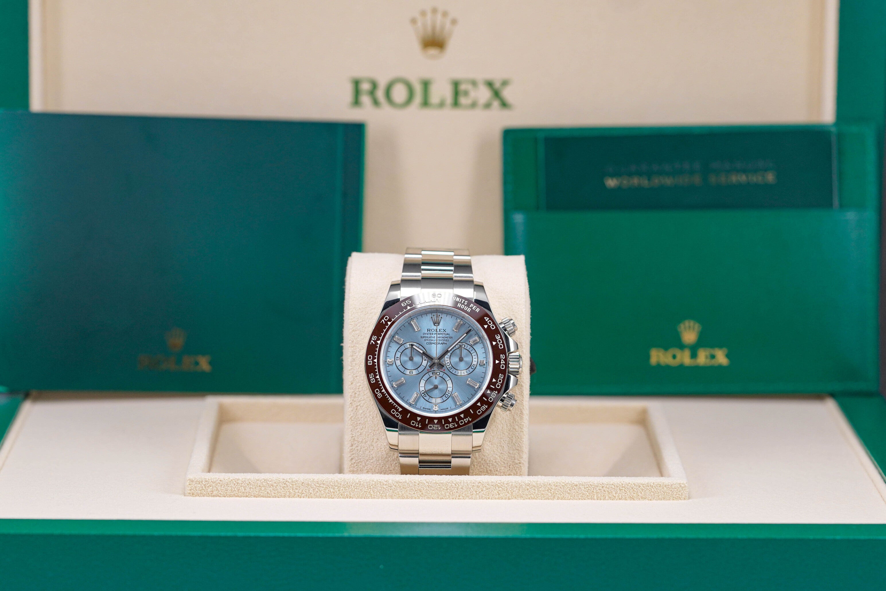 DAYTONA PLATINUM ICE BLUE BAGUETTE DIAMOND DIAL (2017)