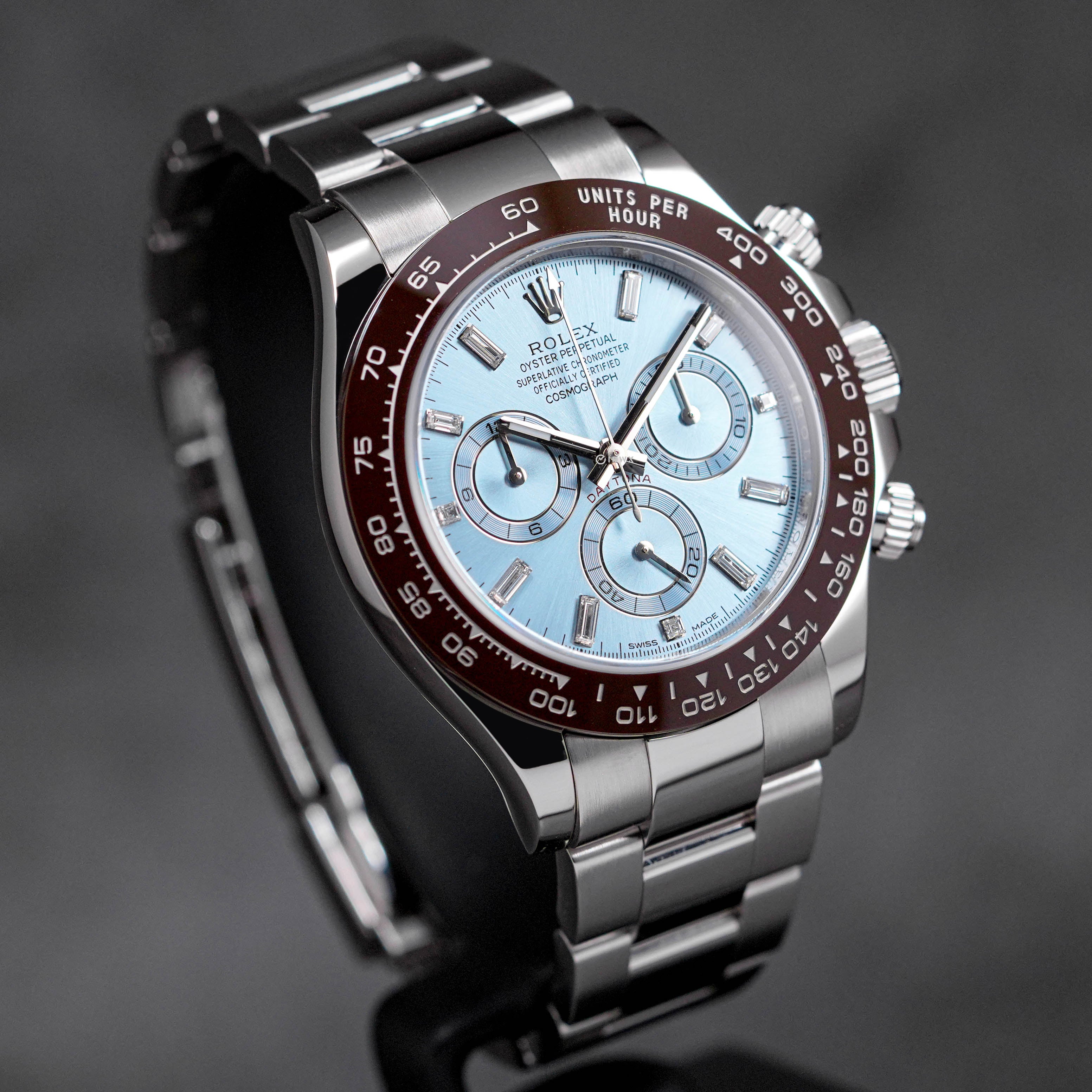 DAYTONA PLATINUM ICE BLUE BAGUETTE DIAMOND DIAL (2017)