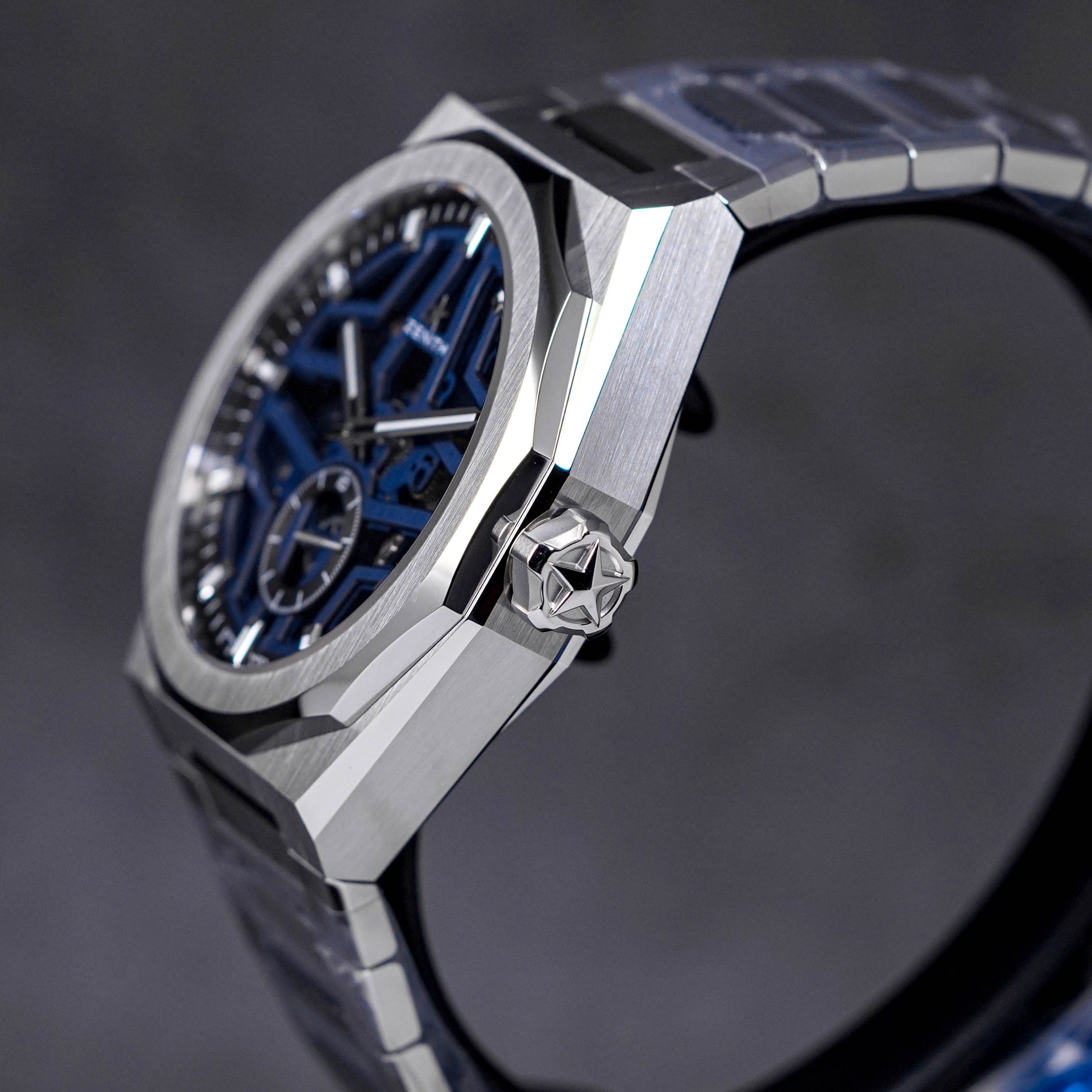 DEFY SKYLINE 41MM STEEL SKELETON BLUE 1/10 SECONDS (2023)