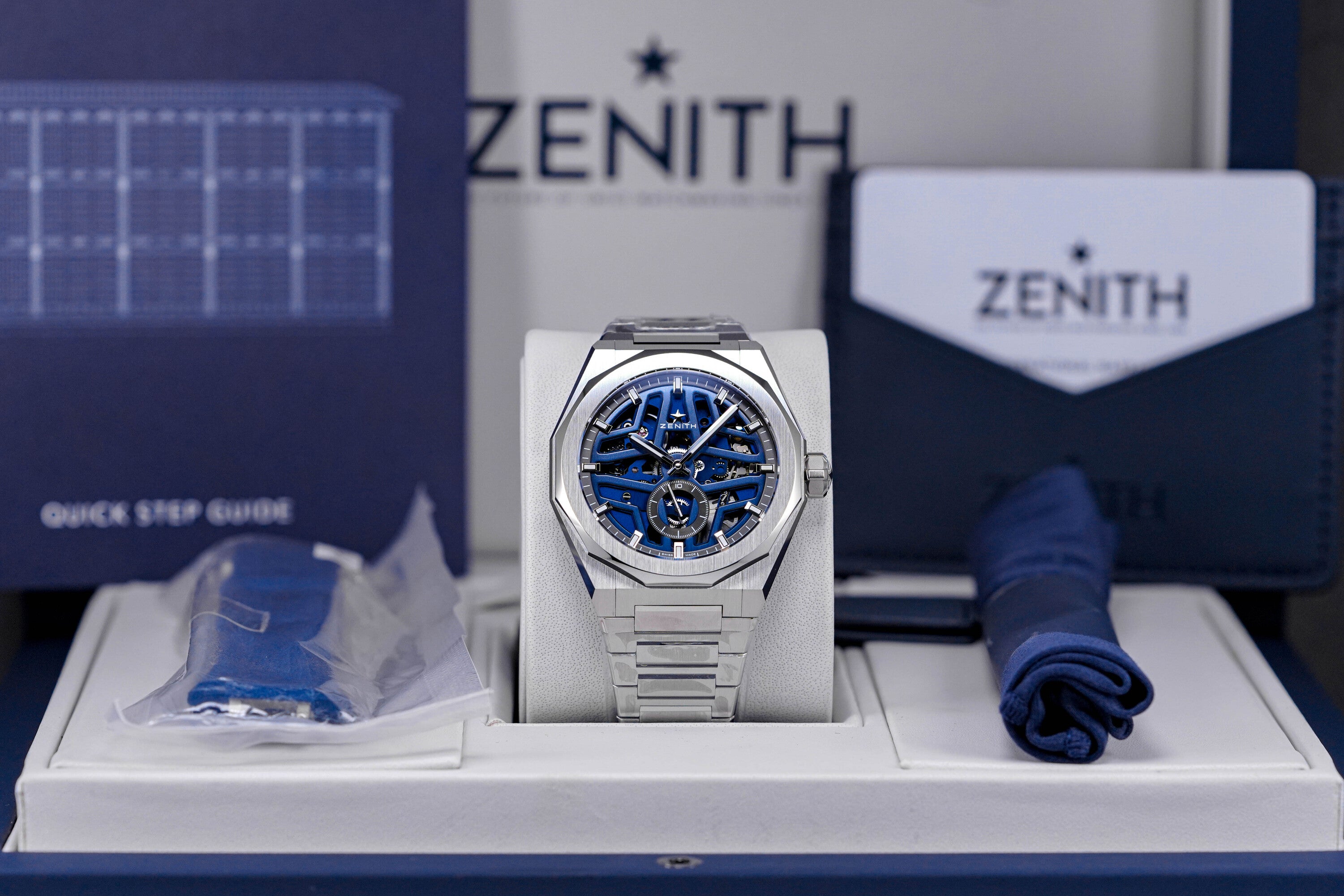 DEFY SKYLINE 41MM STEEL SKELETON BLUE 1/10 SECONDS (2023)