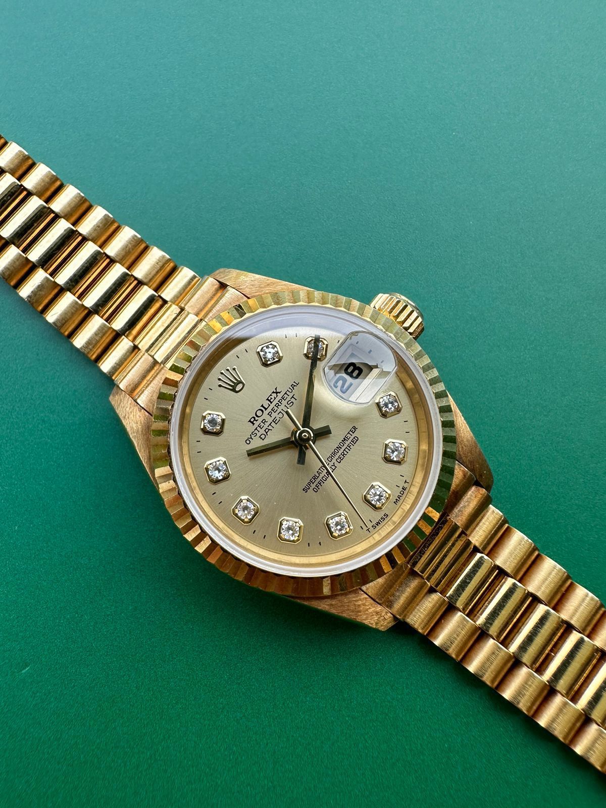 DATEJUST 26MM YELLOWGOLD CHAMPAGNE DIAMOND DIAL (WATCH ONLY)