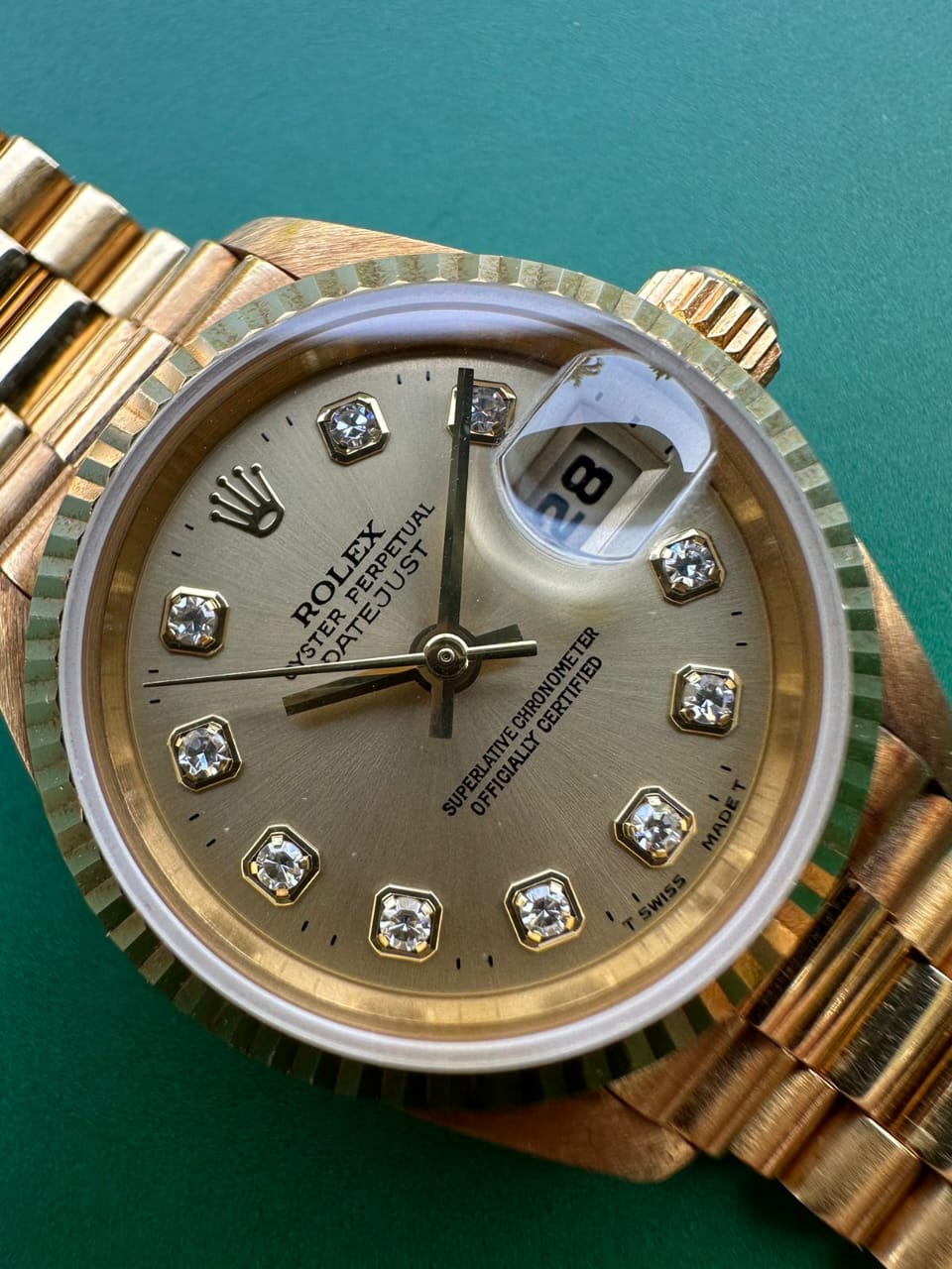DATEJUST 26MM YELLOWGOLD CHAMPAGNE DIAMOND DIAL (WATCH ONLY)