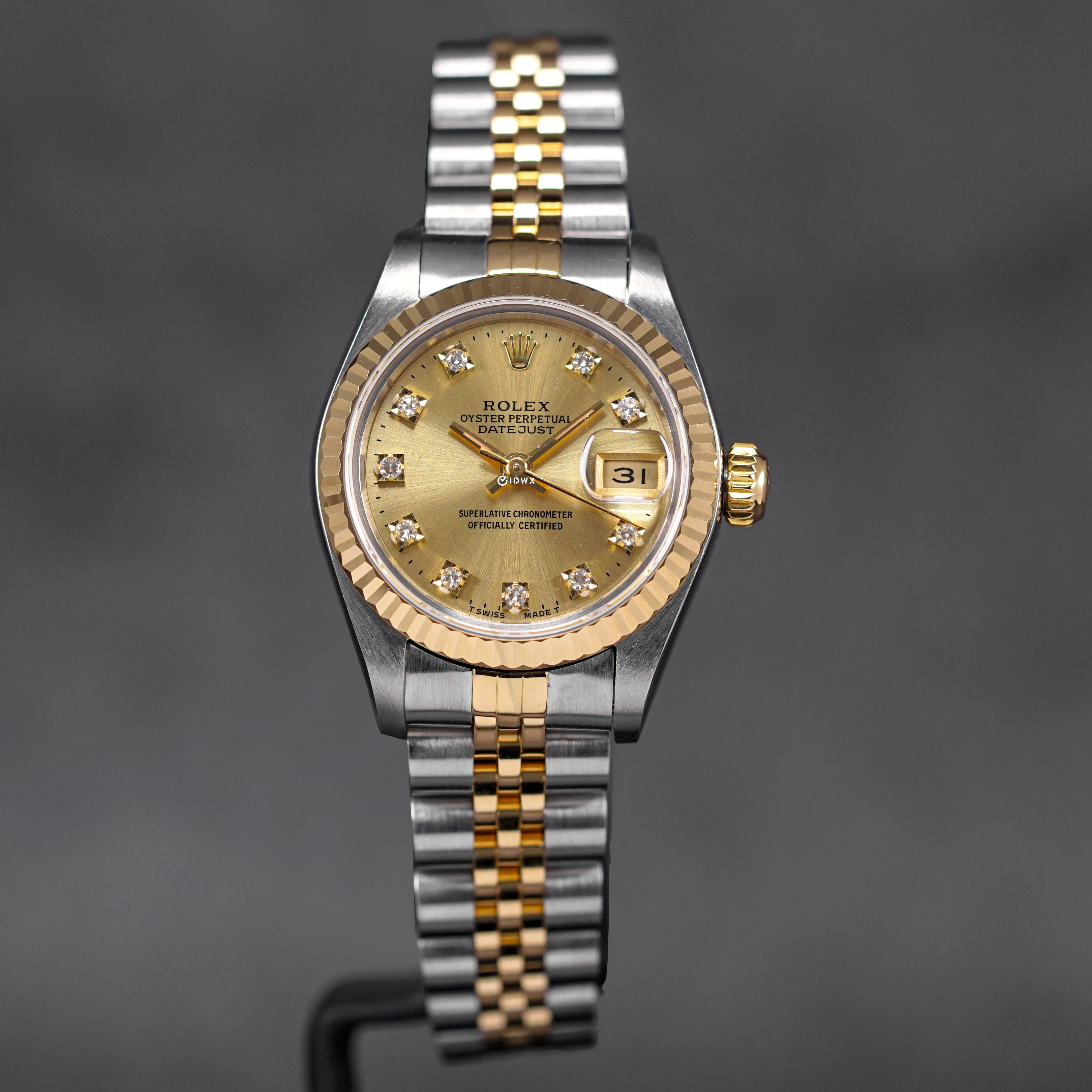 DATEJUST 26MM TWOTONE YELLOWGOLD CHAMPAGNE DIAMOND DIAL (1989)