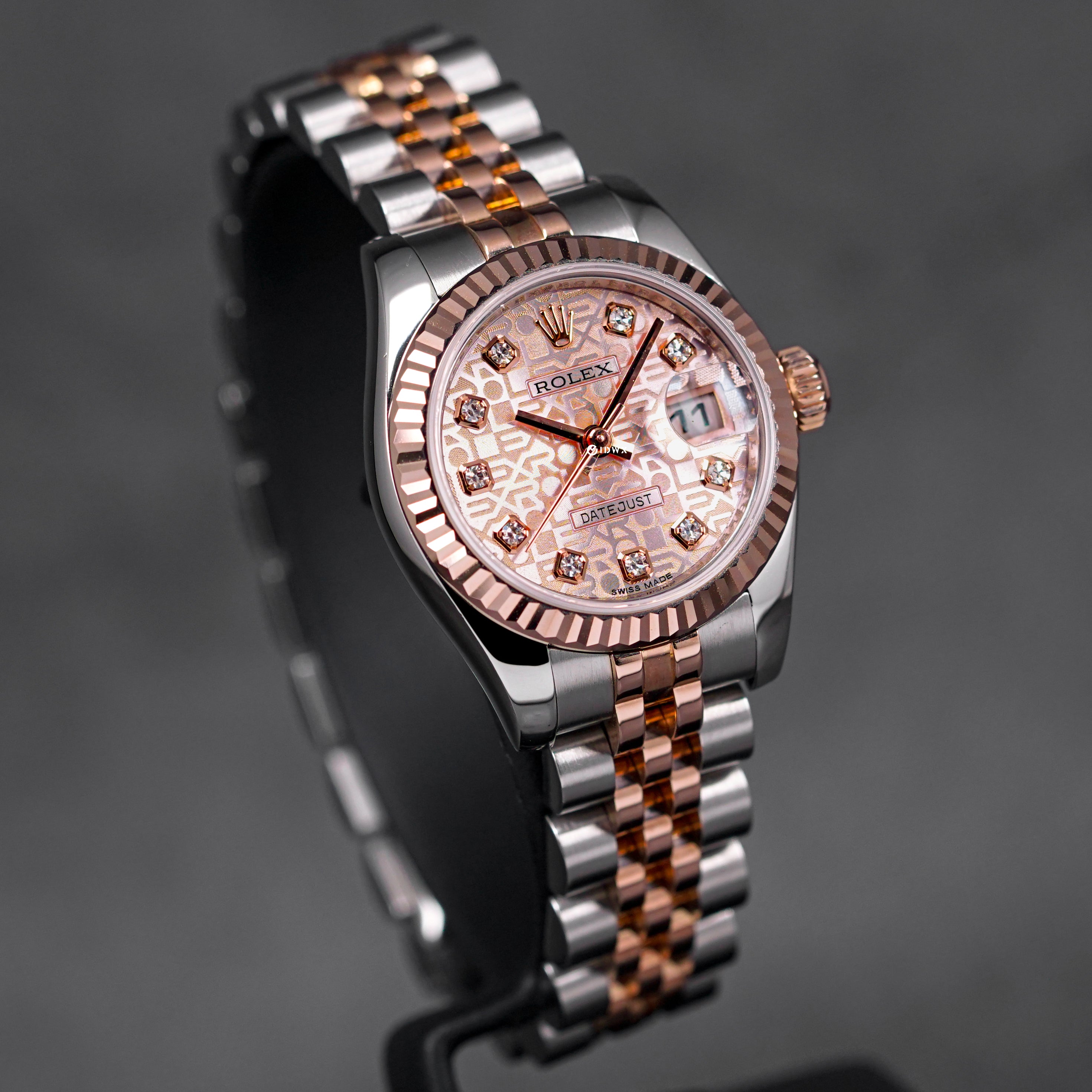 DATEJUST 26MM TWOTONE ROSEGOLD PINK COMPUTERIZED DIAMOND DIAL (2014)