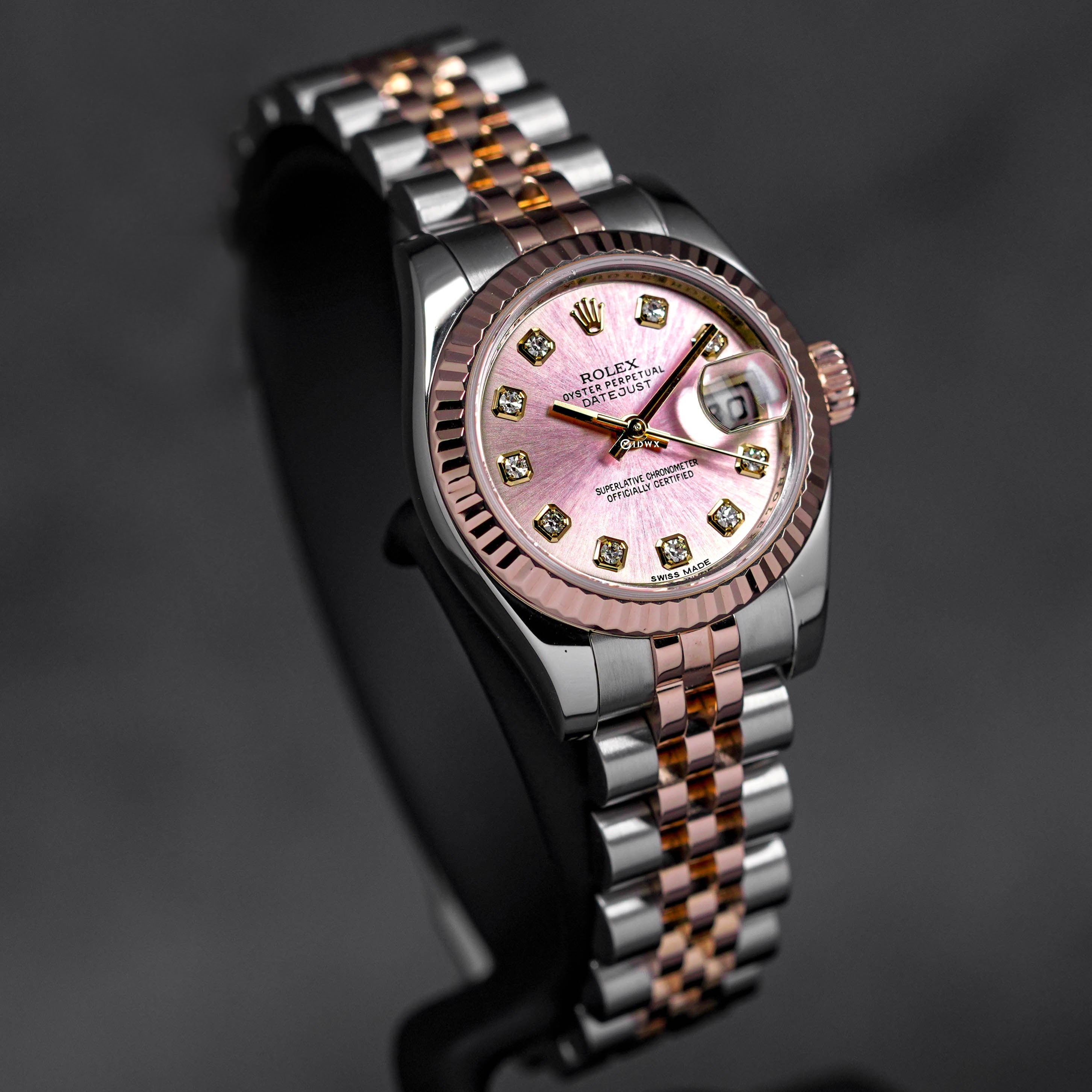 DATEJUST 26MM TWOTONE ROSEGOLD PINK DIAMOND DIAL (2013)