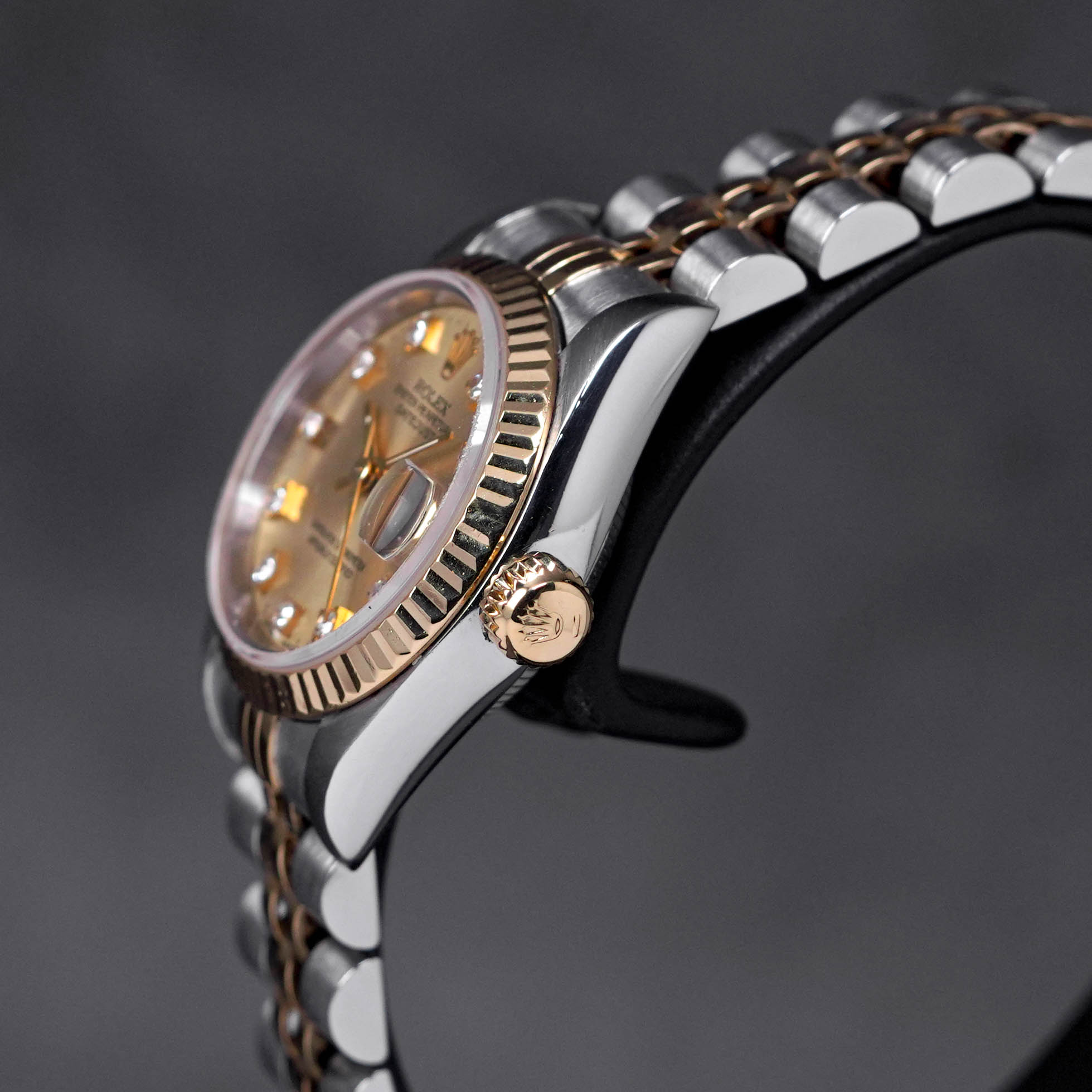 DATEJUST 26MM TWOTONE YELLOWGOLD CHAMPAGNE DIAMOND DIAL (WATCH ONLY)
