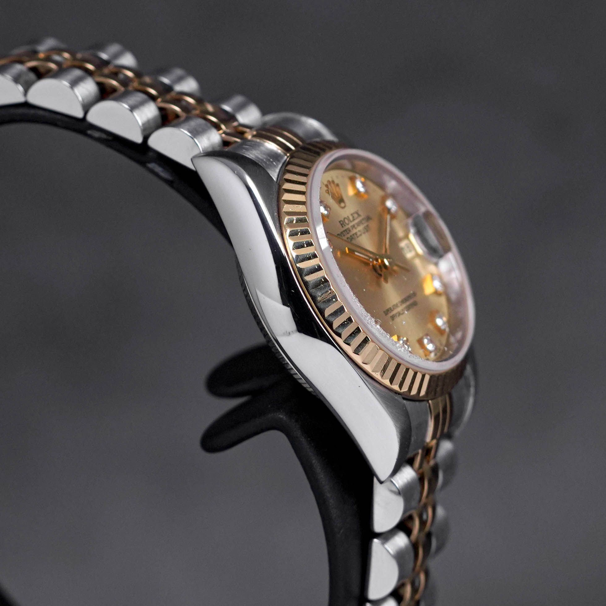 DATEJUST 26MM TWOTONE YELLOWGOLD CHAMPAGNE DIAMOND DIAL (WATCH ONLY)