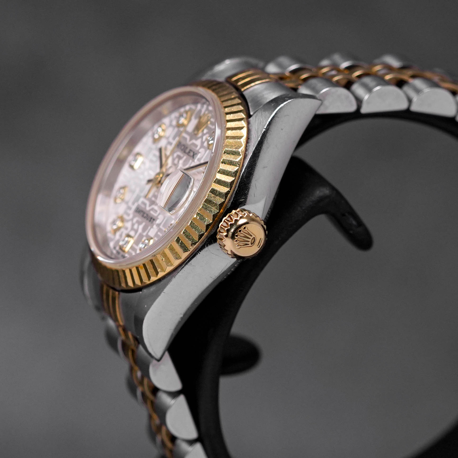DATEJUST 26MM TWOTONE YELLOWGOLD SILVER COMPUTERIZED DIAMOND DIAL (2004)