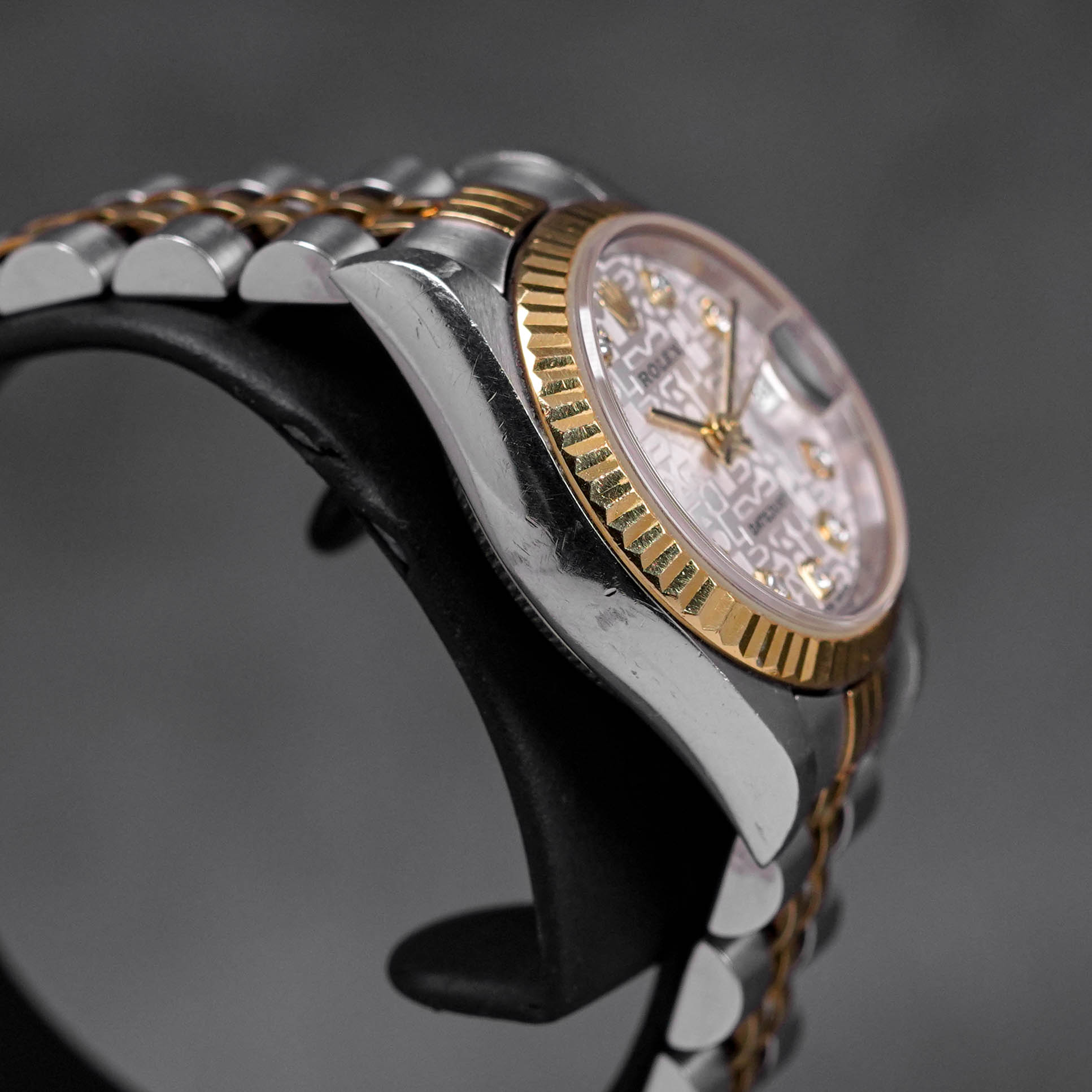 DATEJUST 26MM TWOTONE YELLOWGOLD SILVER COMPUTERIZED DIAMOND DIAL (2004)