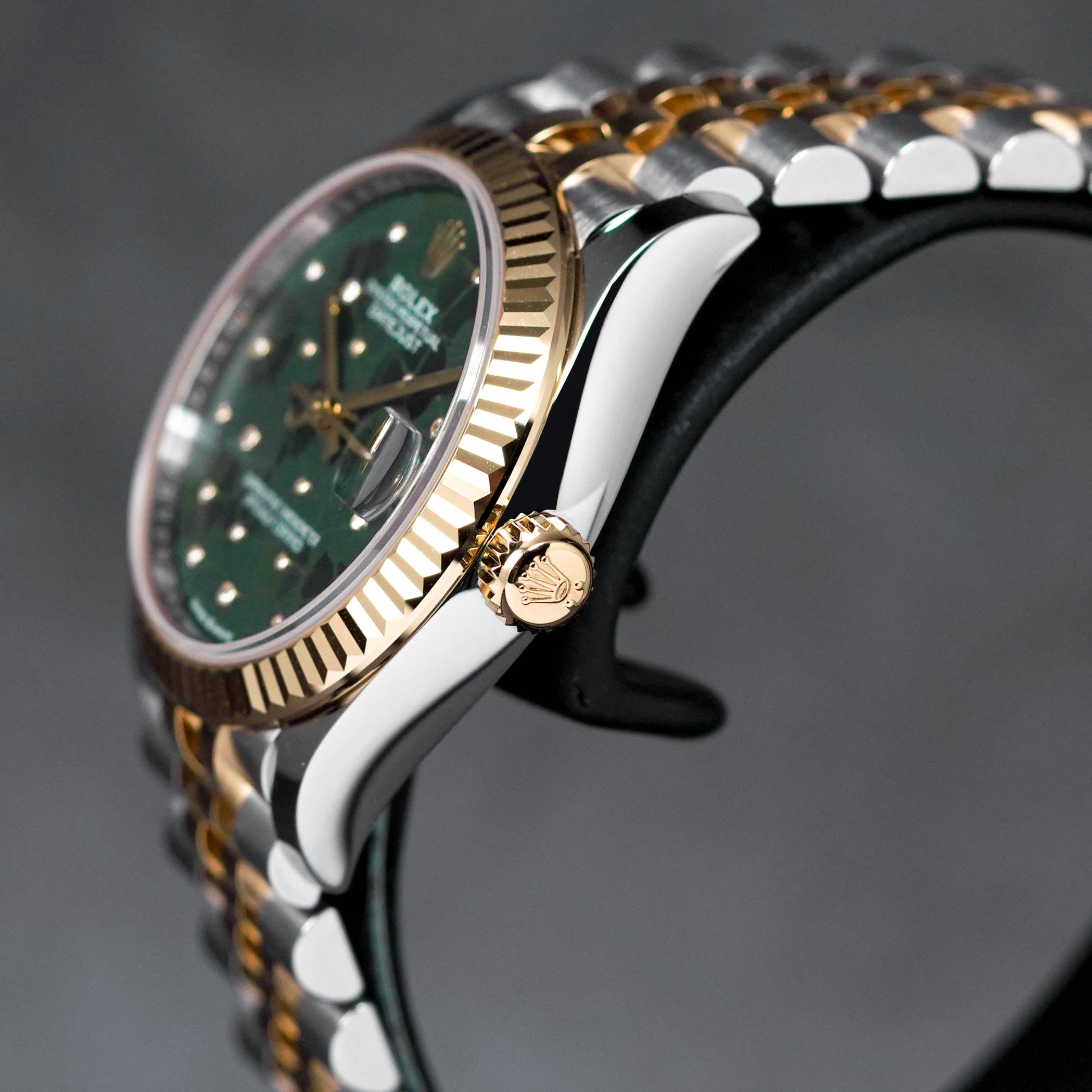 DATEJUST 31MM TWOTONE YELLOWGOLD GREEN FLORAL DIAL (2023)