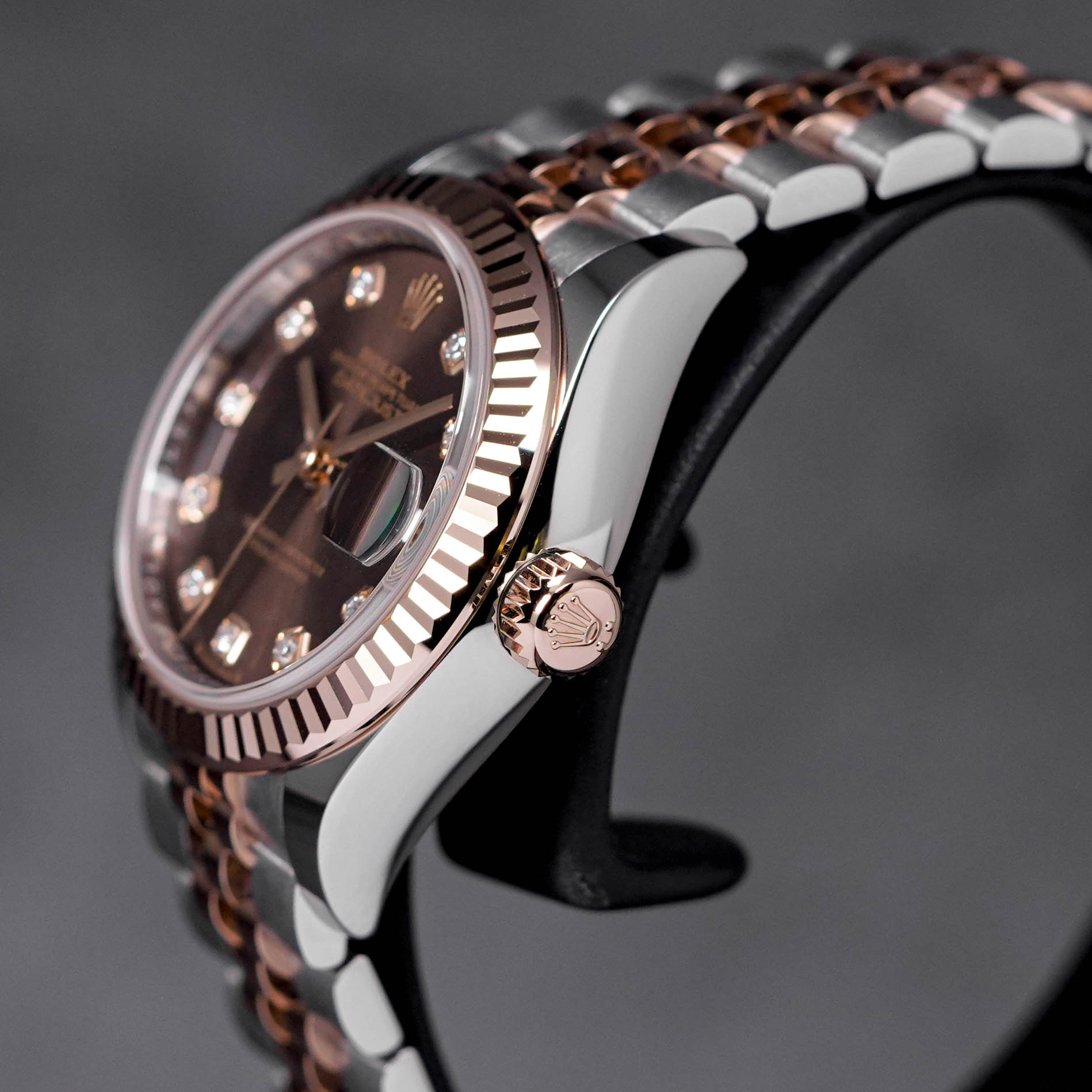 DATEJUST 28MM TWOTONE ROSEGOLD CHOCO DIAMOND DIAL (2023)