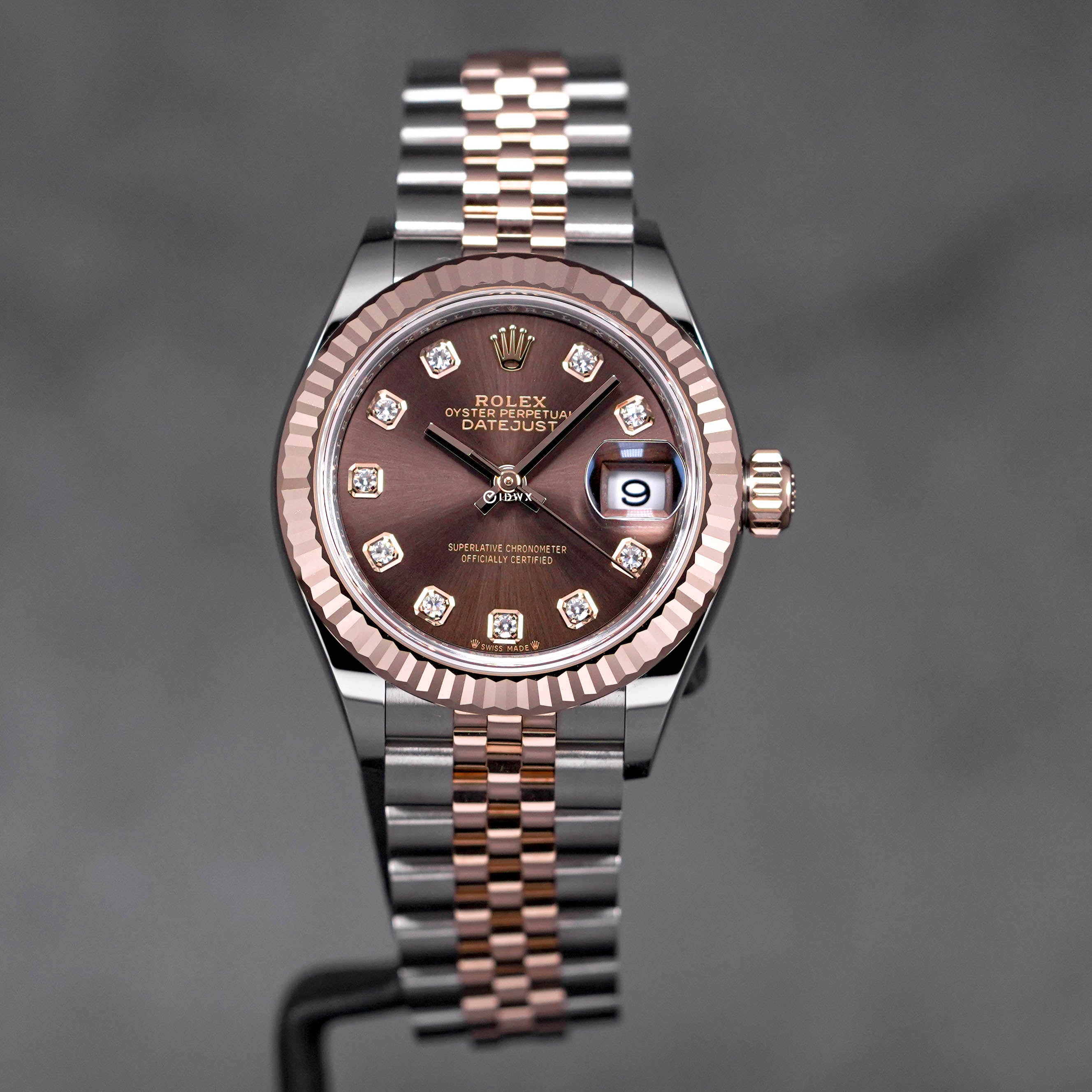DATEJUST 28MM TWOTONE ROSEGOLD CHOCO DIAMOND DIAL (2023)