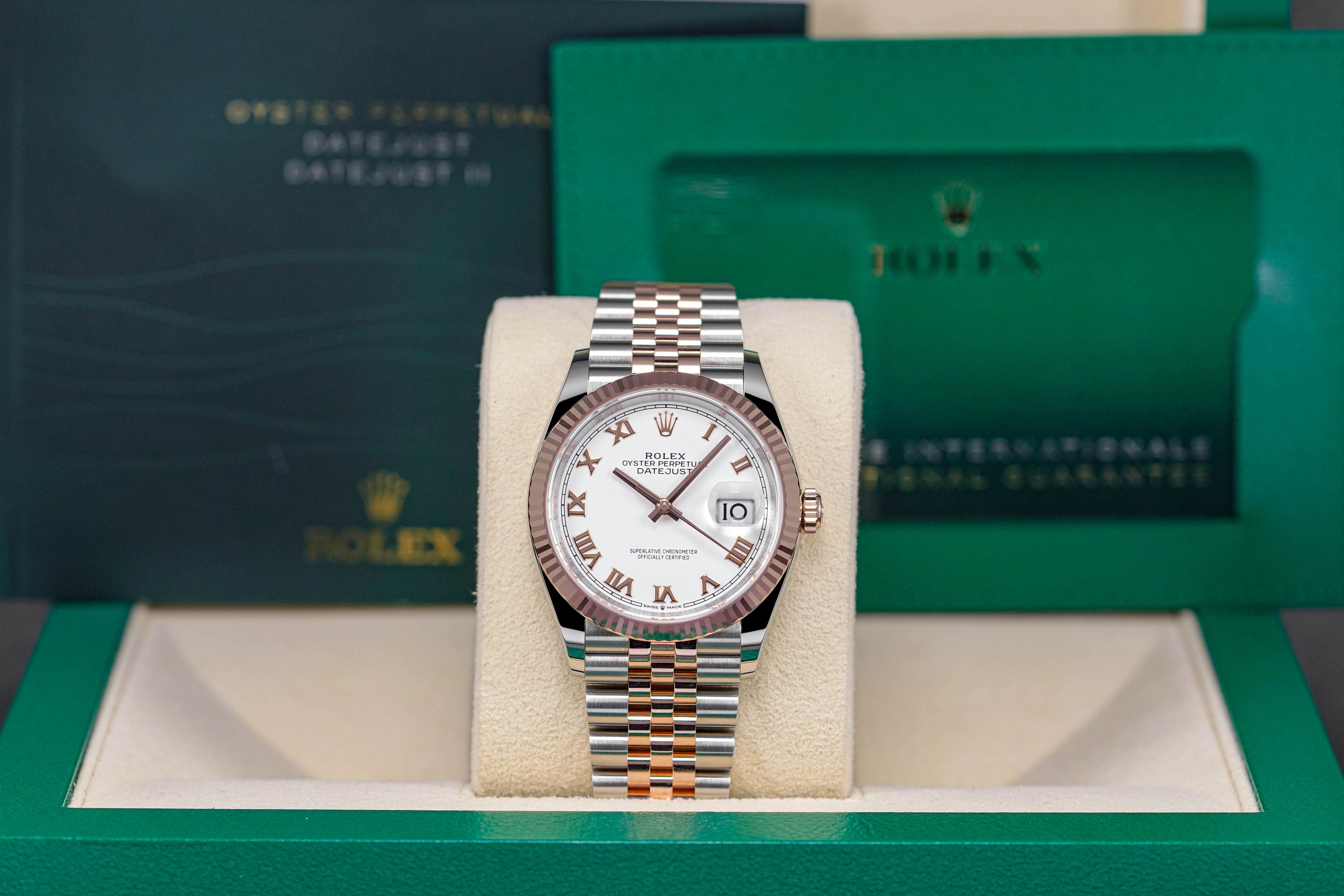 DATEJUST 36MM TWOTONE ROSEGOLD WHITE ROMAN DIAL (2023)