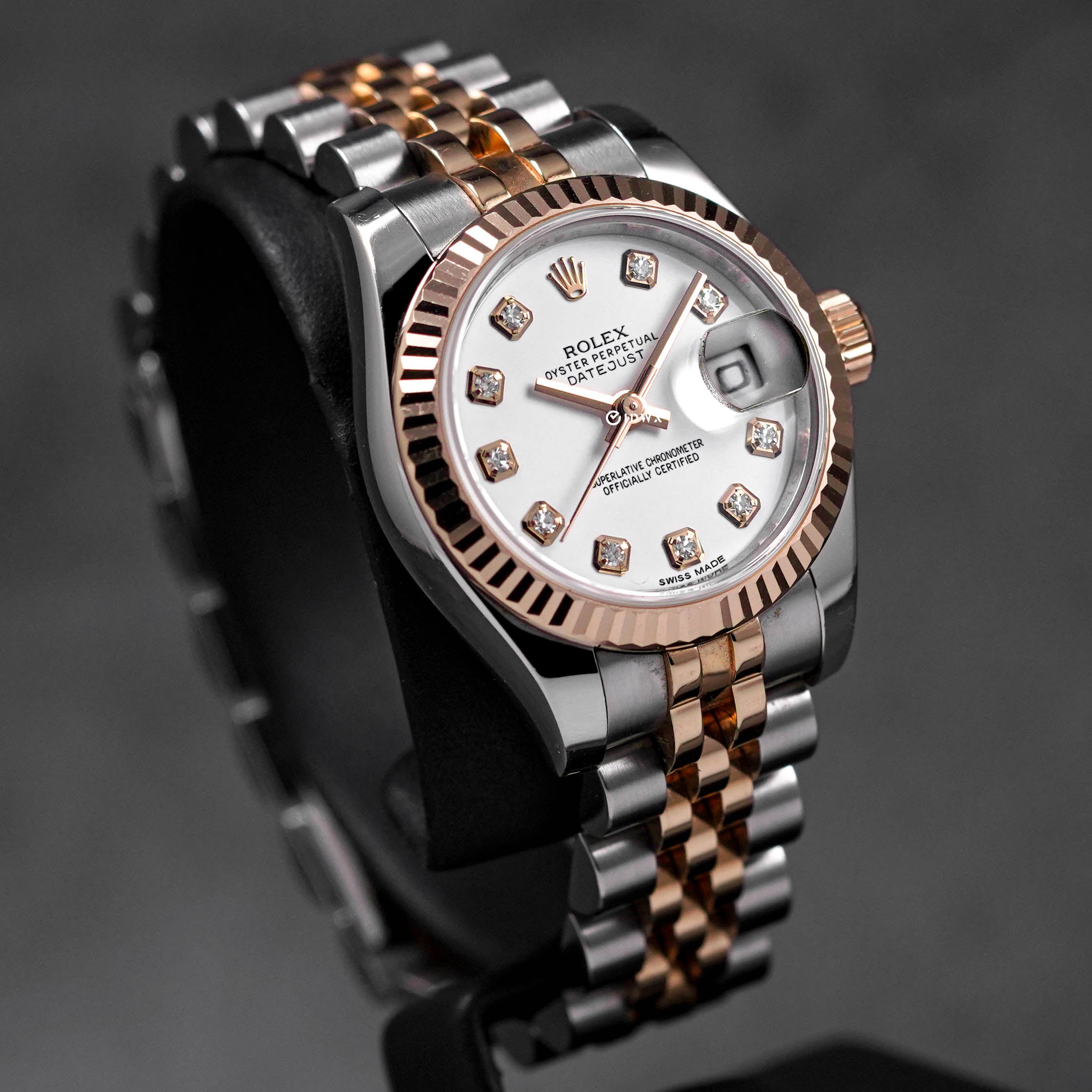 DATEJUST 26MM TWOTONE ROSEGOLD WHITE DIAMOND DIAL (2015)