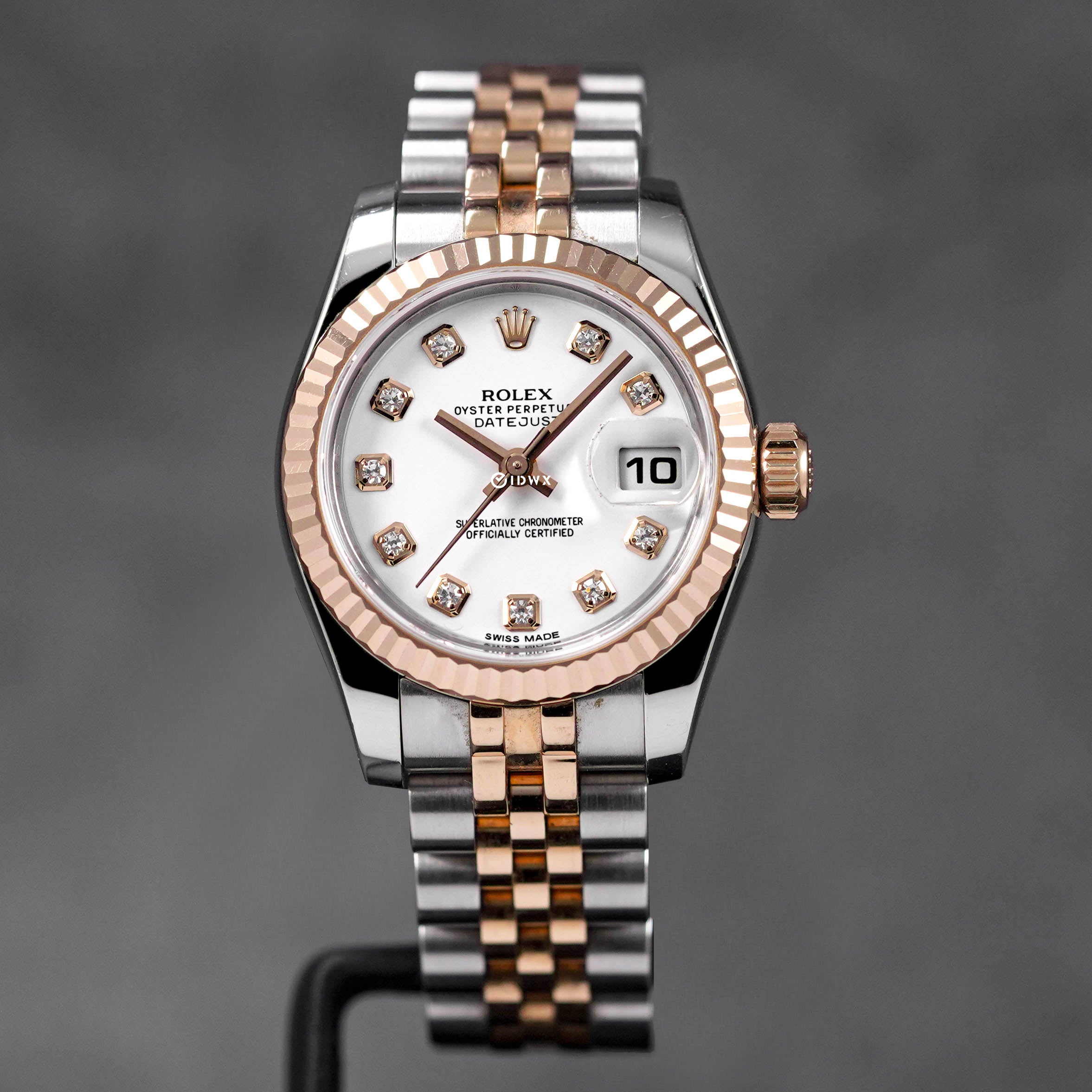 DATEJUST 26MM TWOTONE ROSEGOLD WHITE DIAMOND DIAL (2015)