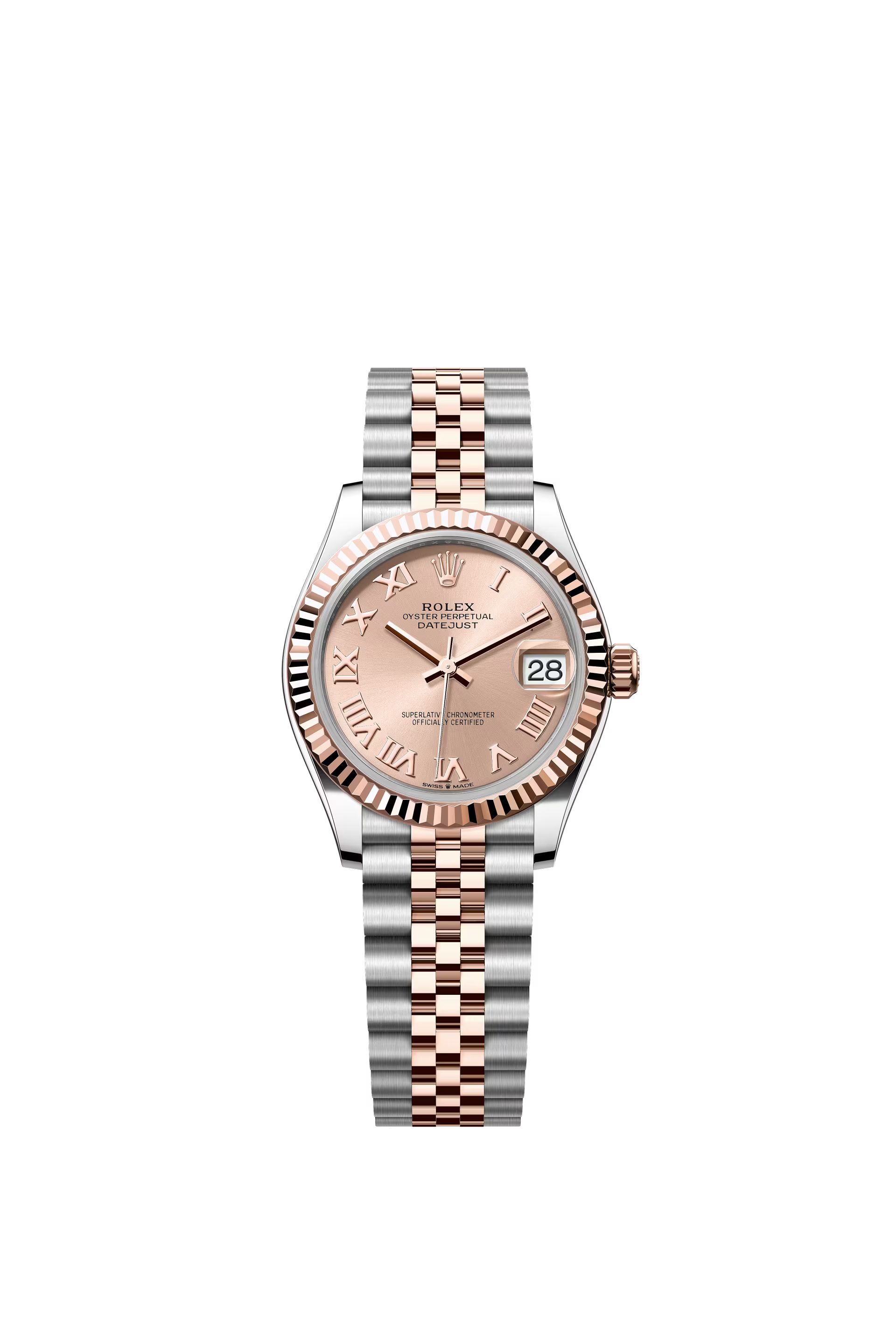 DATEJUST 31MM TWOTONE ROSEGOLD PINK ROMAN DIAL(2025)