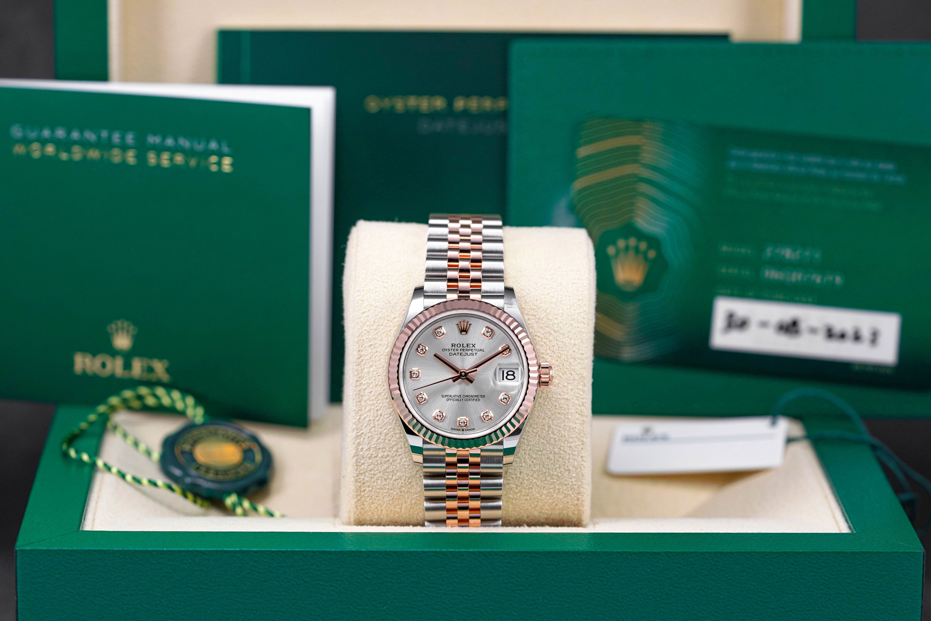 DATEJUST 31MM TWOTONE ROSEGOLD SILVER DIAMOND DIAL (2023)