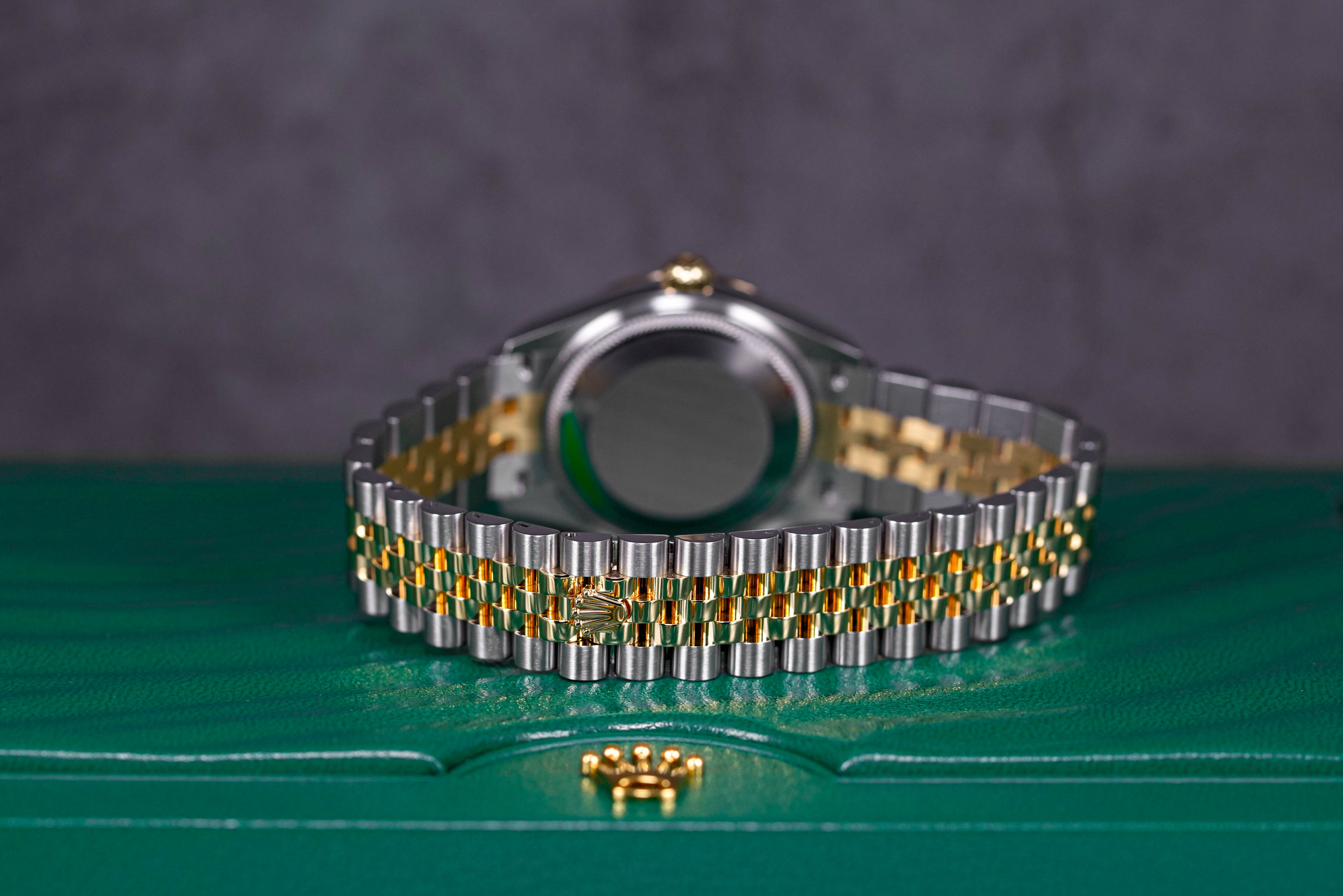 DATEJUST 31MM TWOTONE YELLOWGOLD DARK GREY ROMAN DIAL DIAMOND 6 (2023)