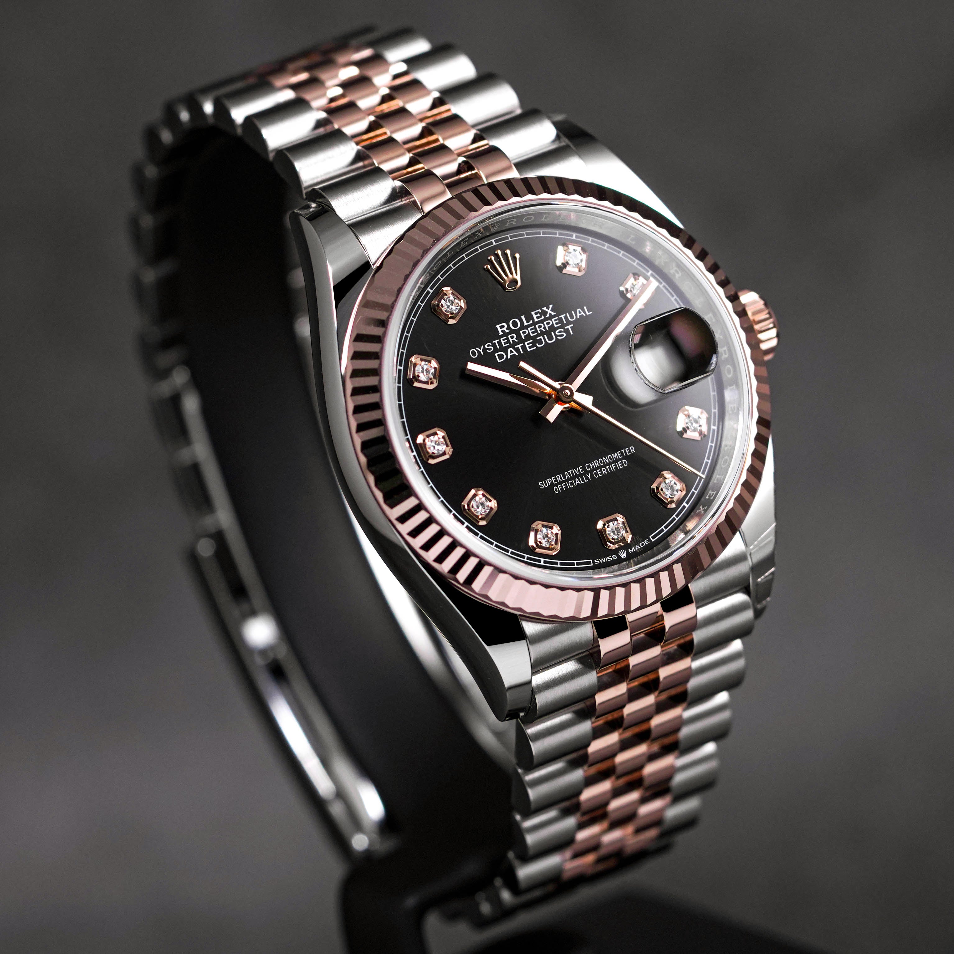 DATEJUST 36MM TWOTONE ROSEGOLD BLACK DIAMOND DIAL (2023)