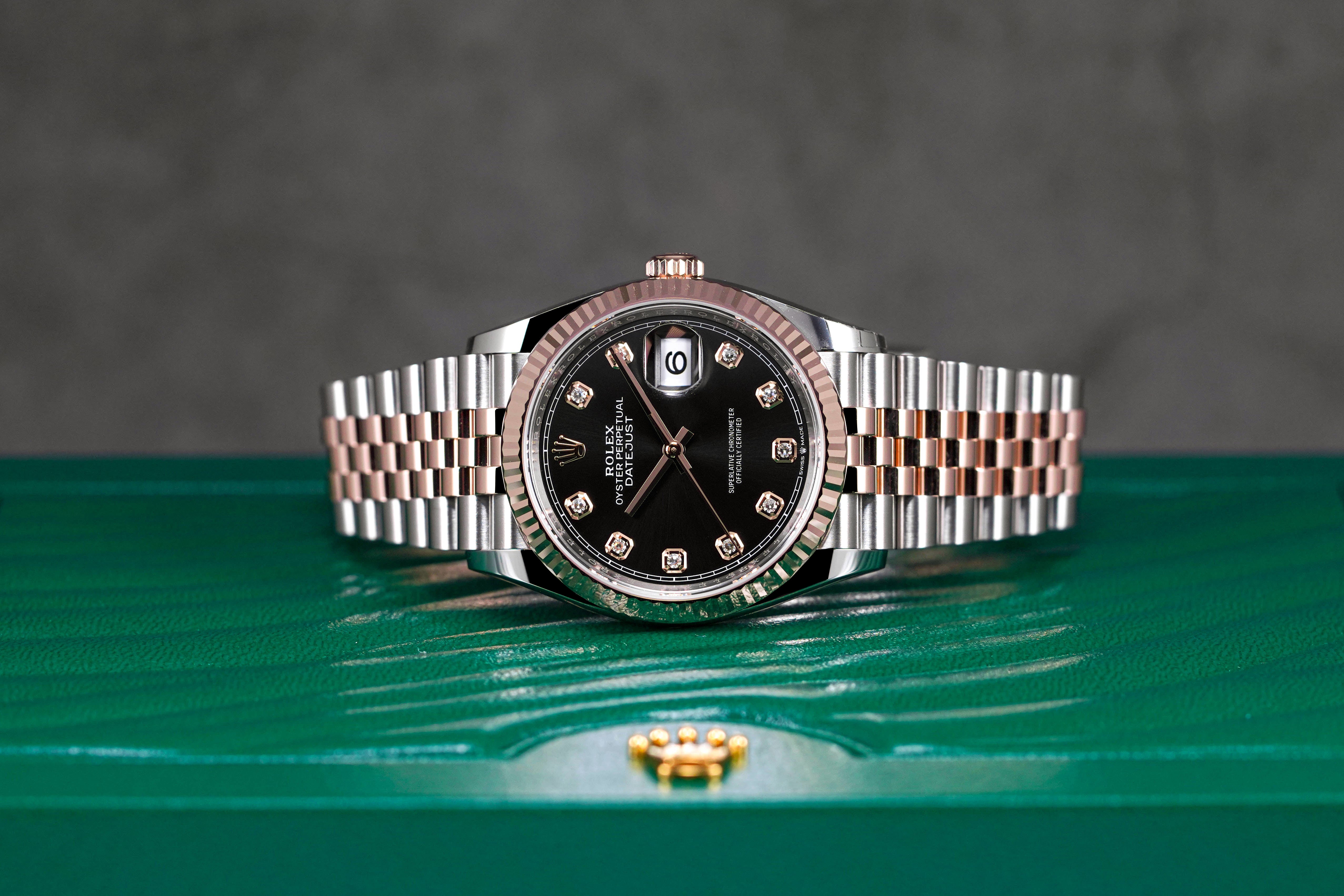 DATEJUST 36MM TWOTONE ROSEGOLD BLACK DIAMOND DIAL (2023)