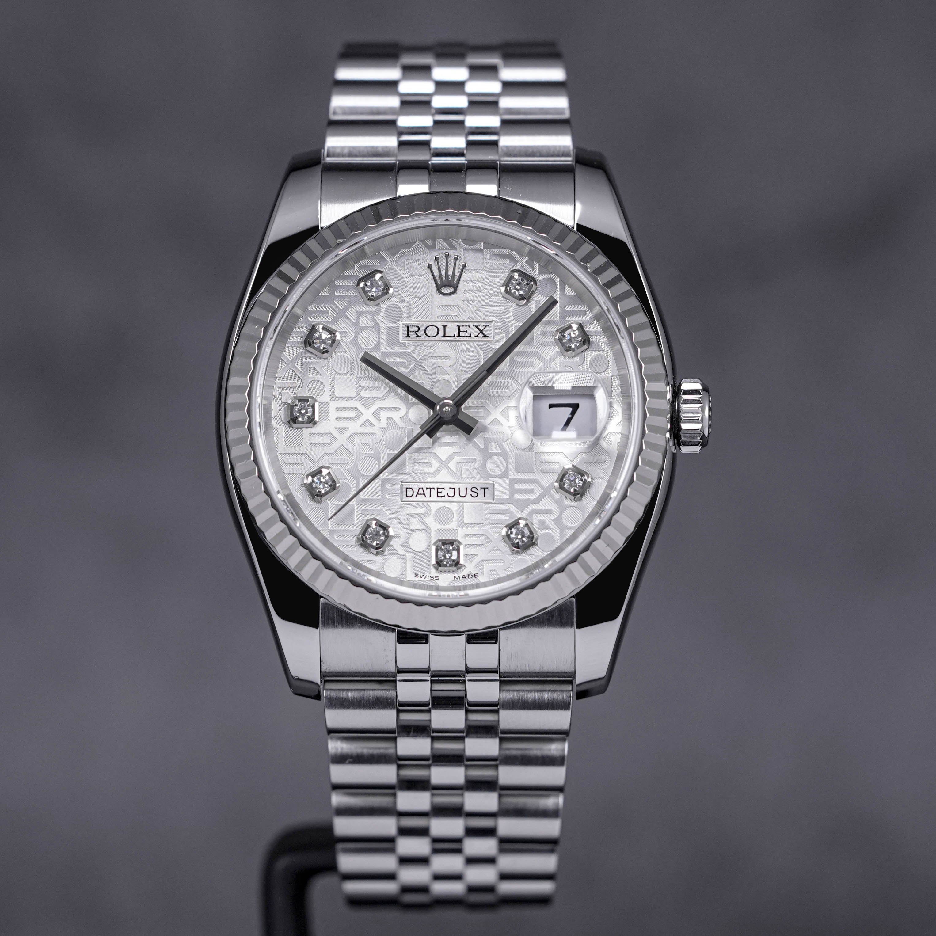DATEJUST 36MM COMPUTERIZED SILVER DIAMOND DIAL (2006)