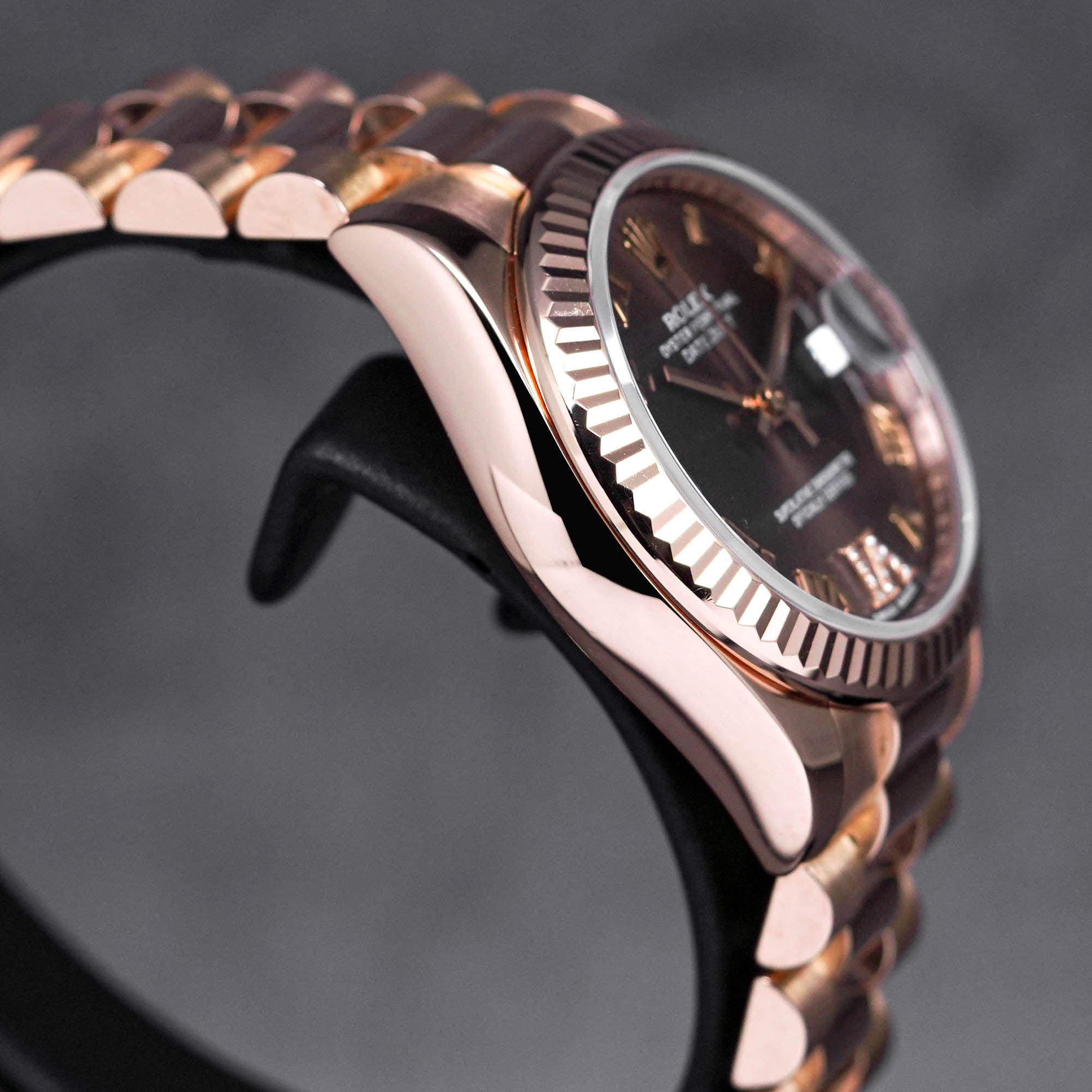 DATEJUST 31MM ROSEGOLD CHOCO ROMAN DIAL DIAMOND ON VI (2013)