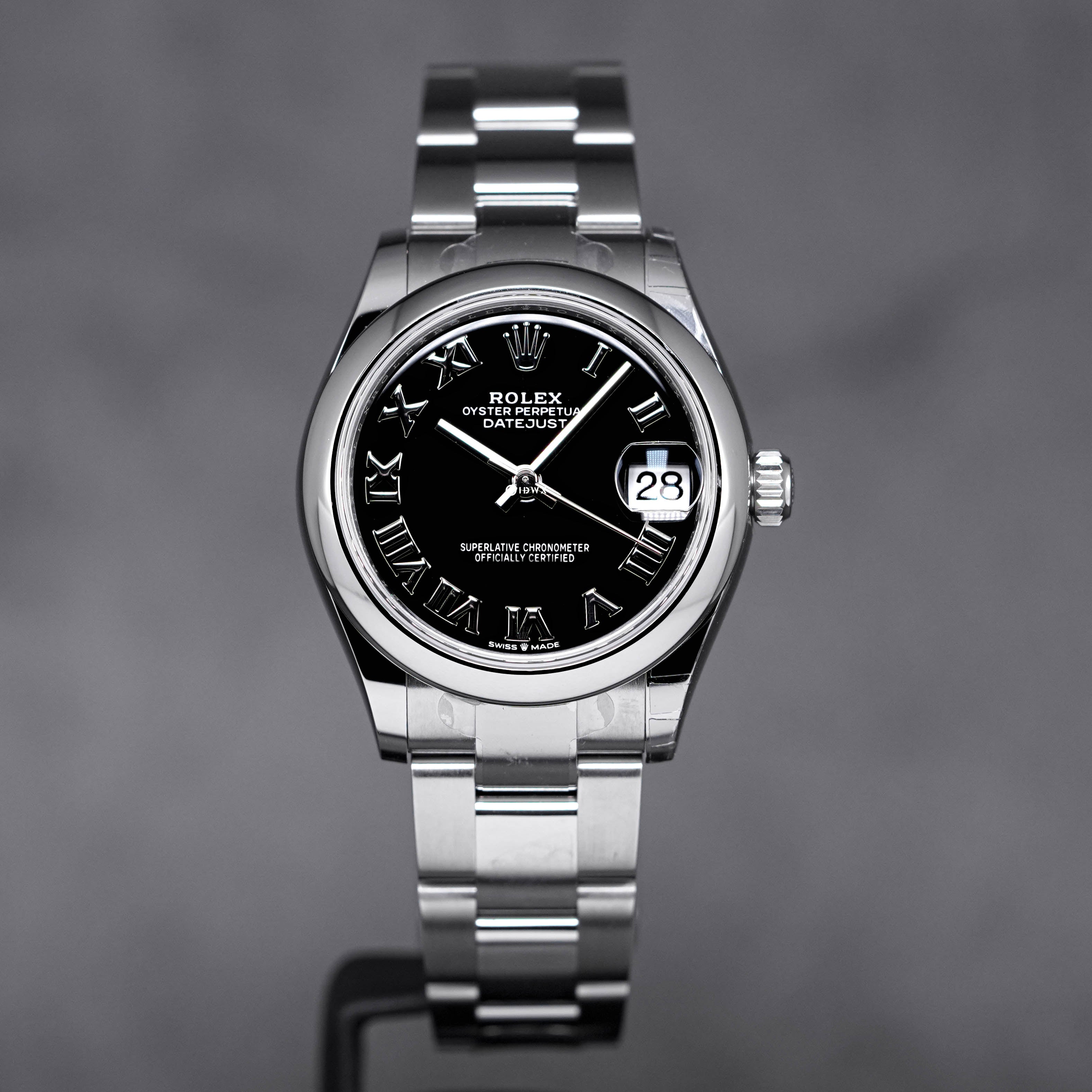 DATEJUST 31MM BLACK ROMAN DIAL (2023)