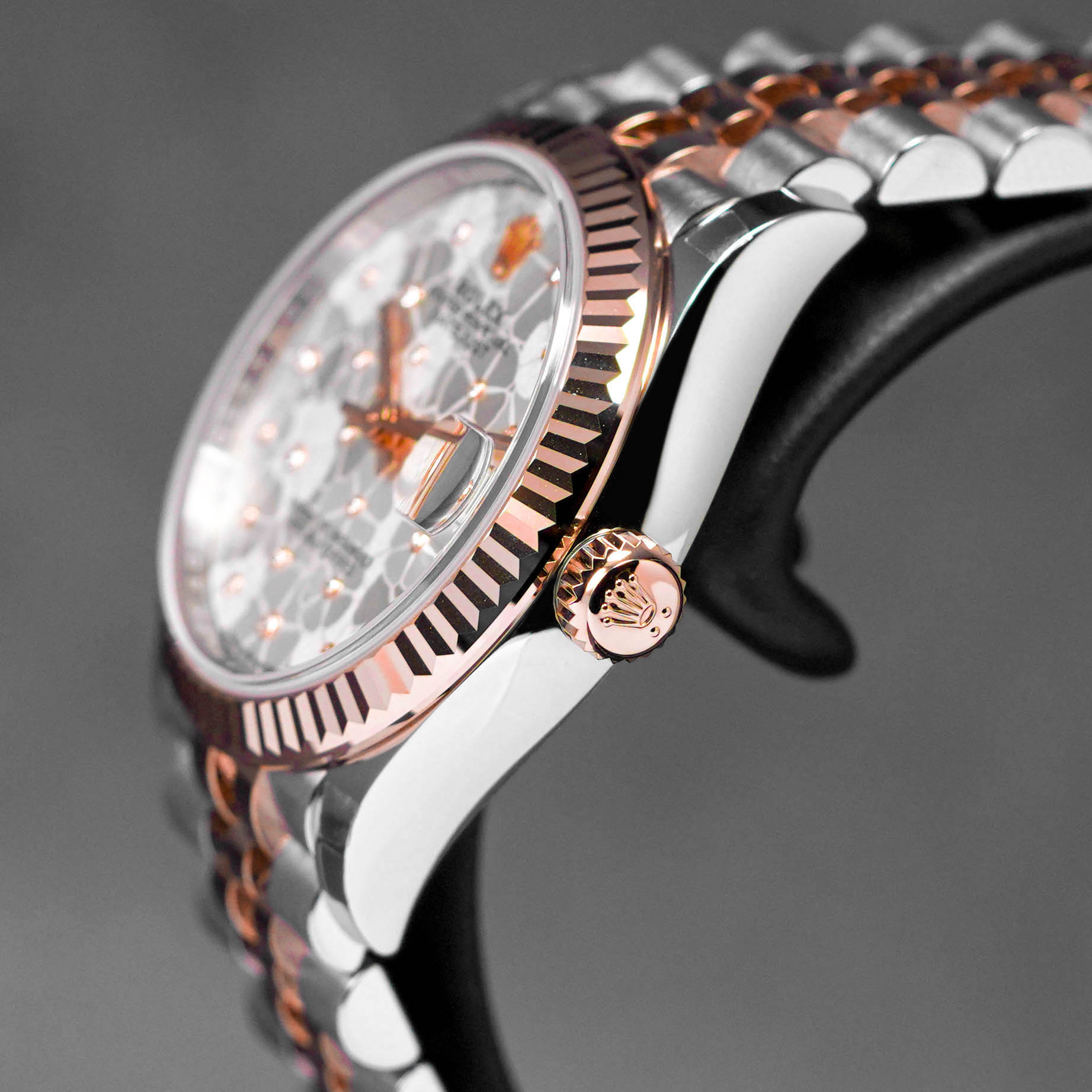 DATEJUST 31MM TWOTONE ROSEGOLD SILVER FLORAL DIAMOND (2023)