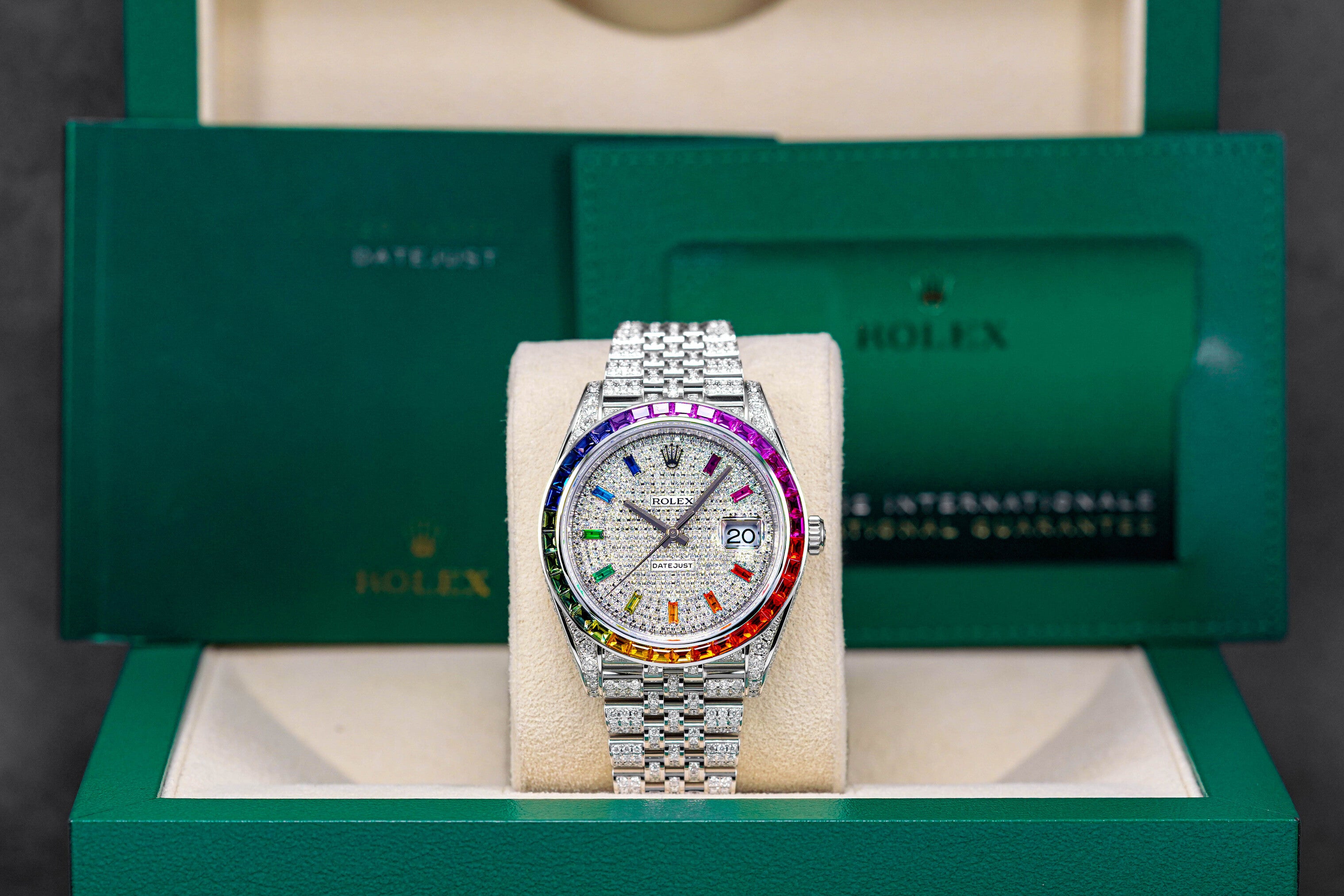 DATEJUST 41MM CUSTOM RAINBOW BEZEL DIAMOND PAVED DIAL JUBILEE (2023)