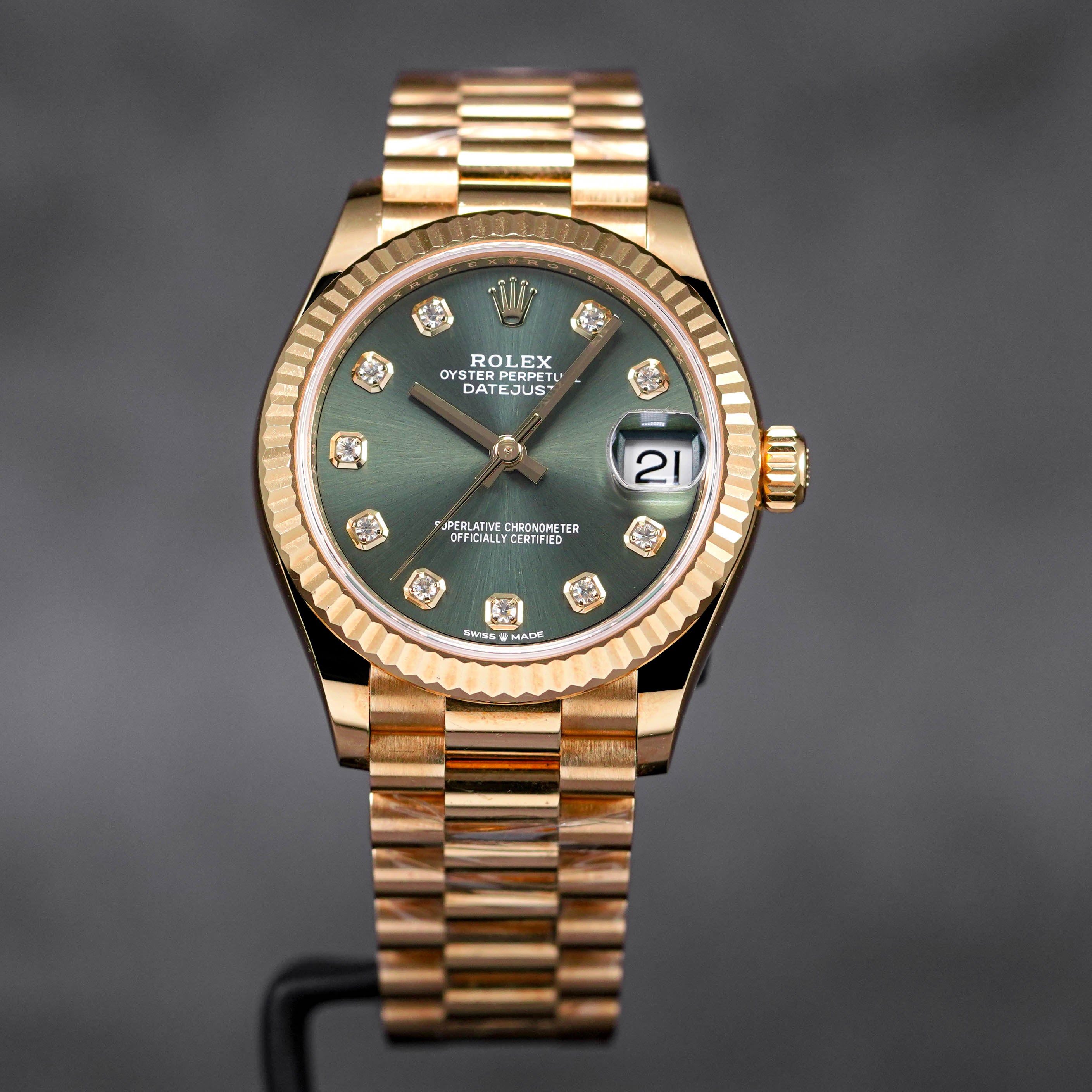 DATEJUST 31MM YELLOWGOLD GREEN DIAMOND DIAL (2020)