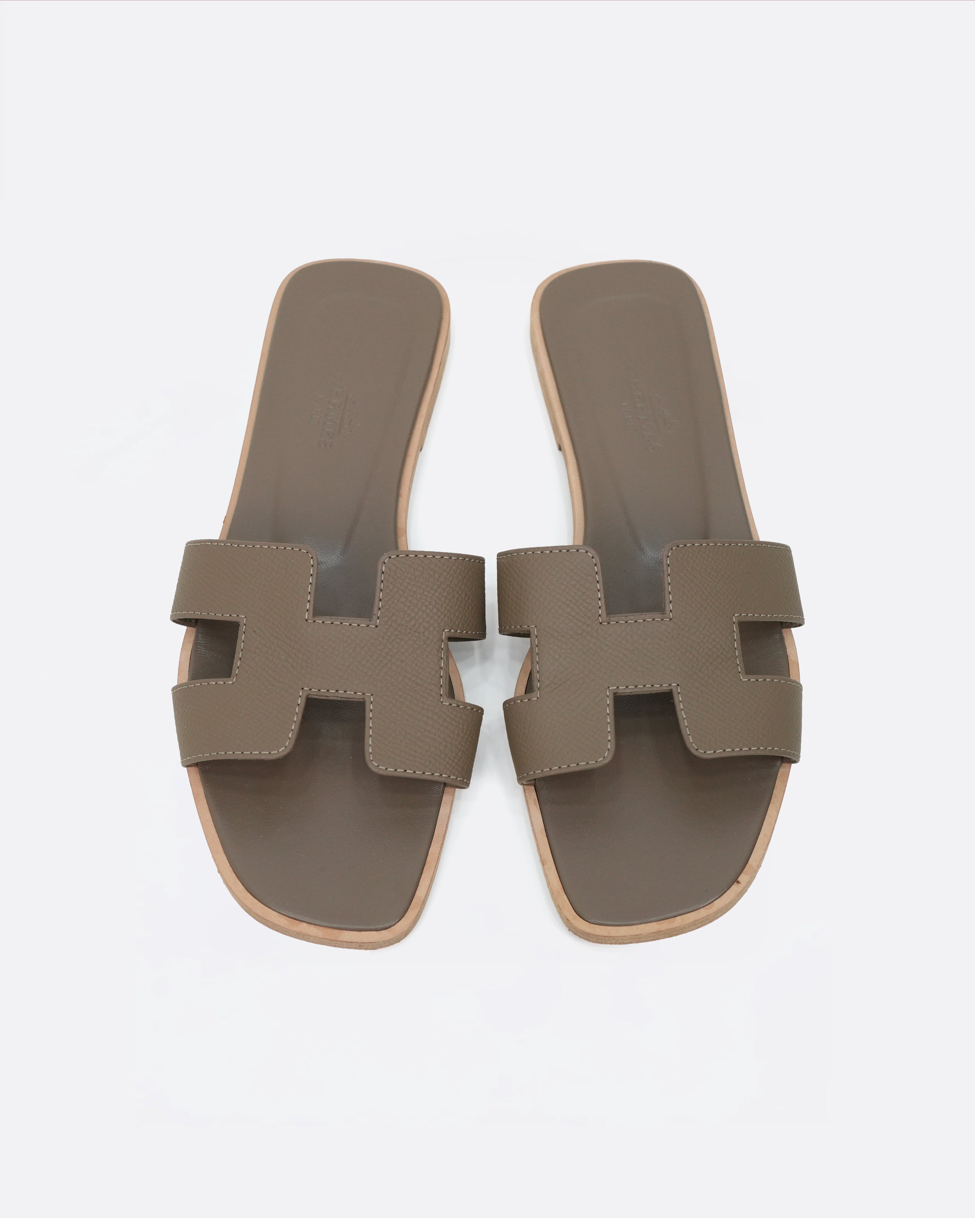 ORAN LEATHER SANDALS SIZE 37 LADIES ETOUPE