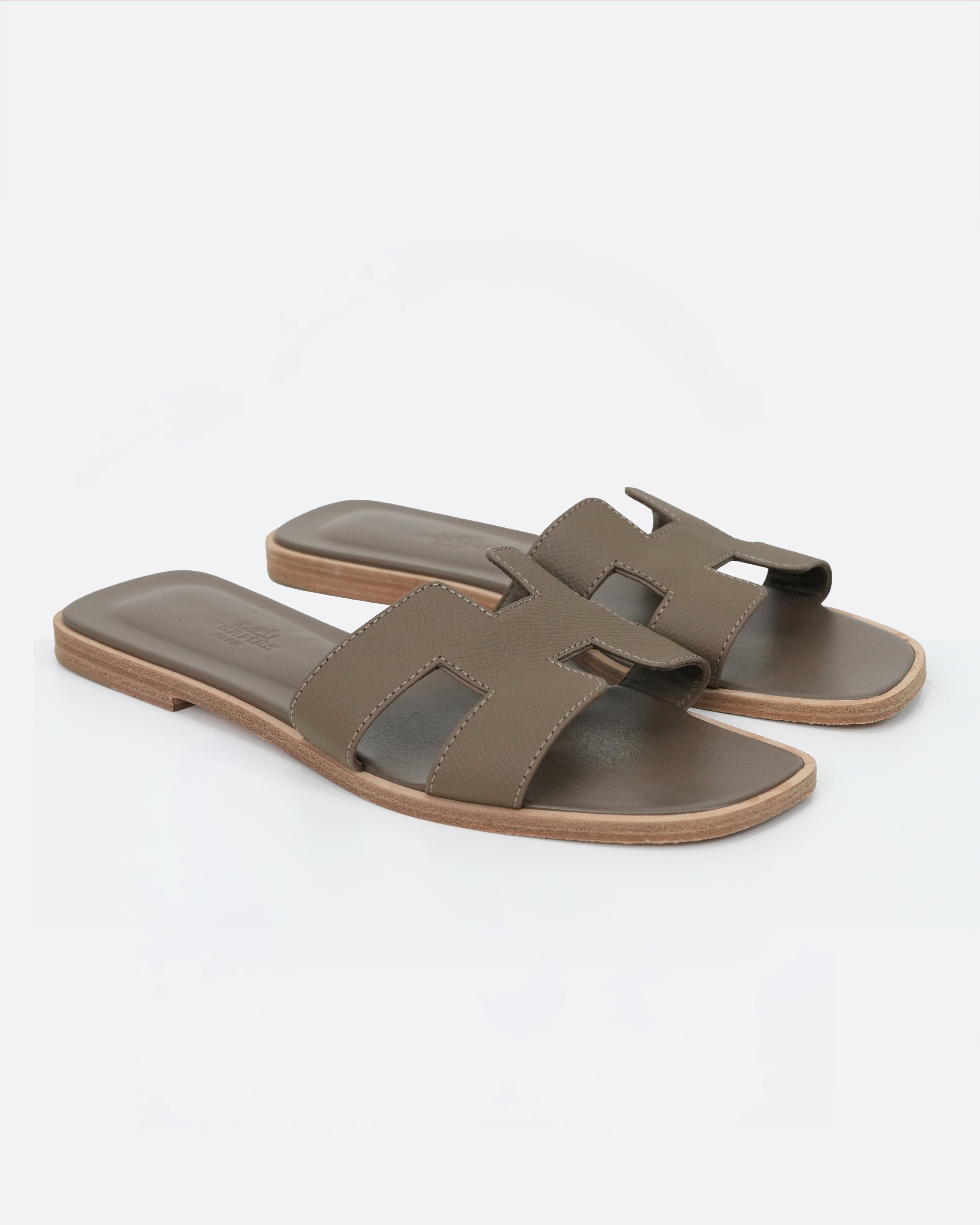 ORAN LEATHER SANDALS SIZE 37 LADIES ETOUPE