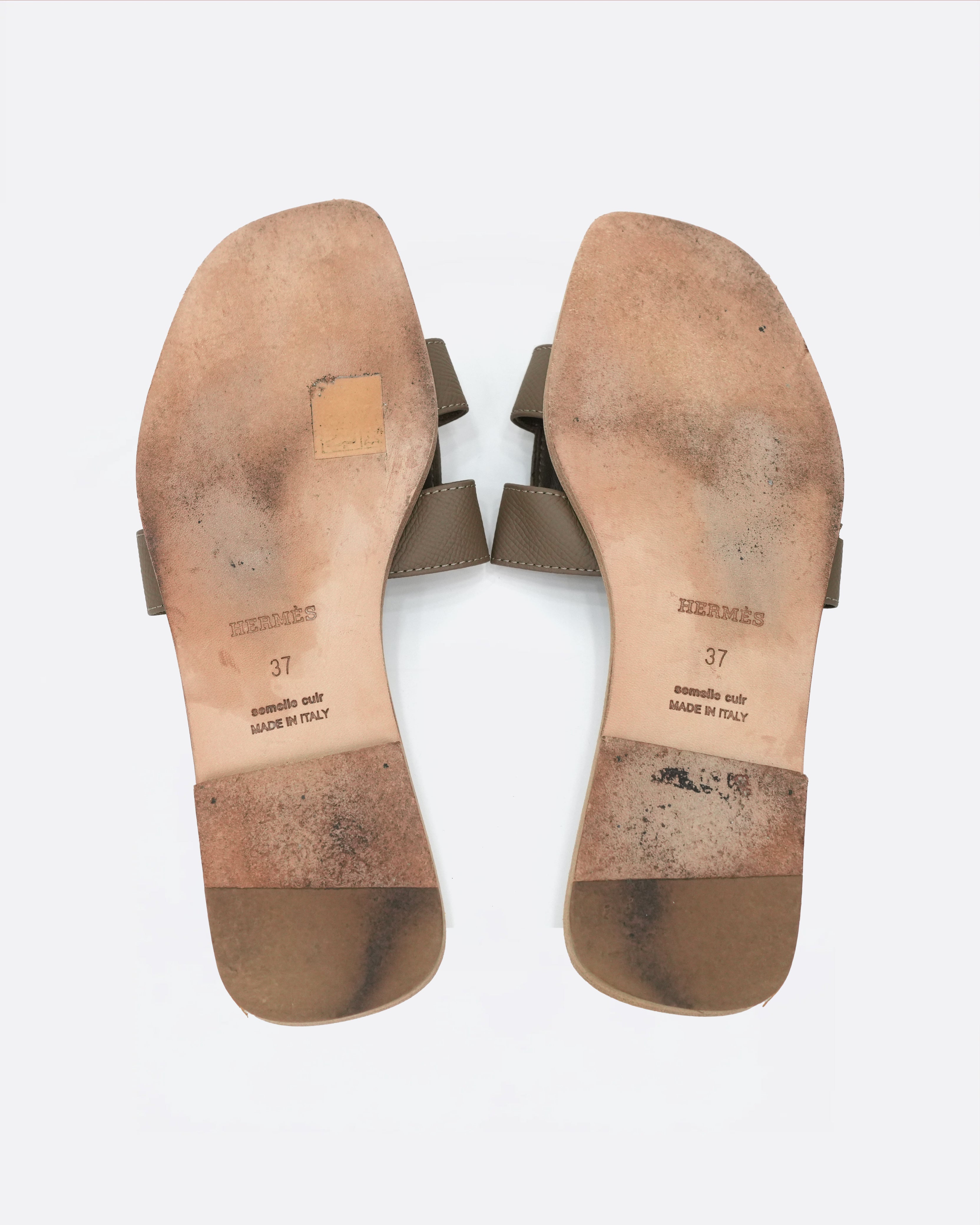 ORAN LEATHER SANDALS SIZE 37 LADIES ETOUPE