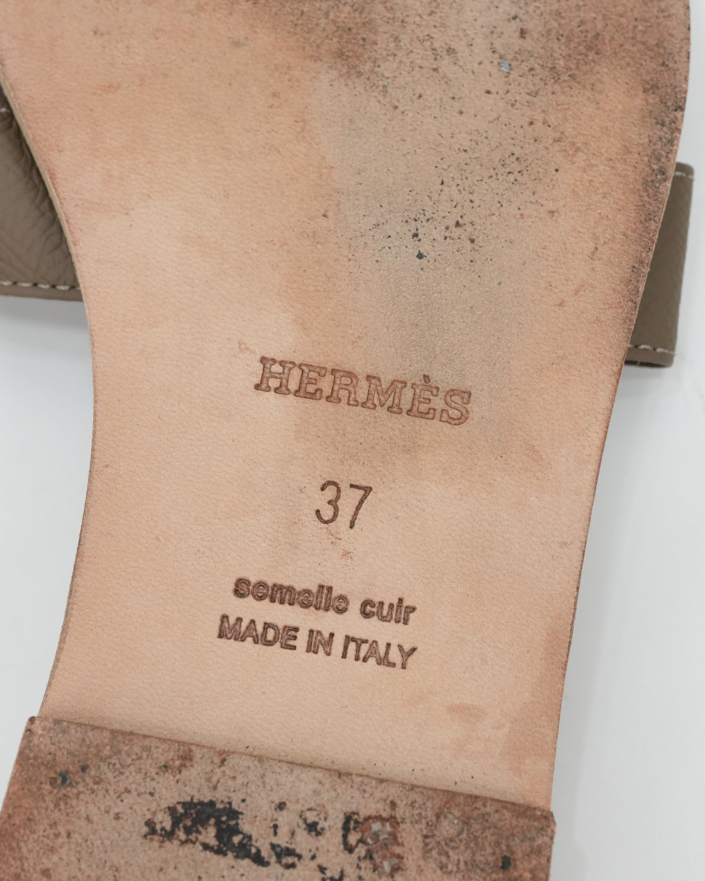 ORAN LEATHER SANDALS SIZE 37 LADIES ETOUPE