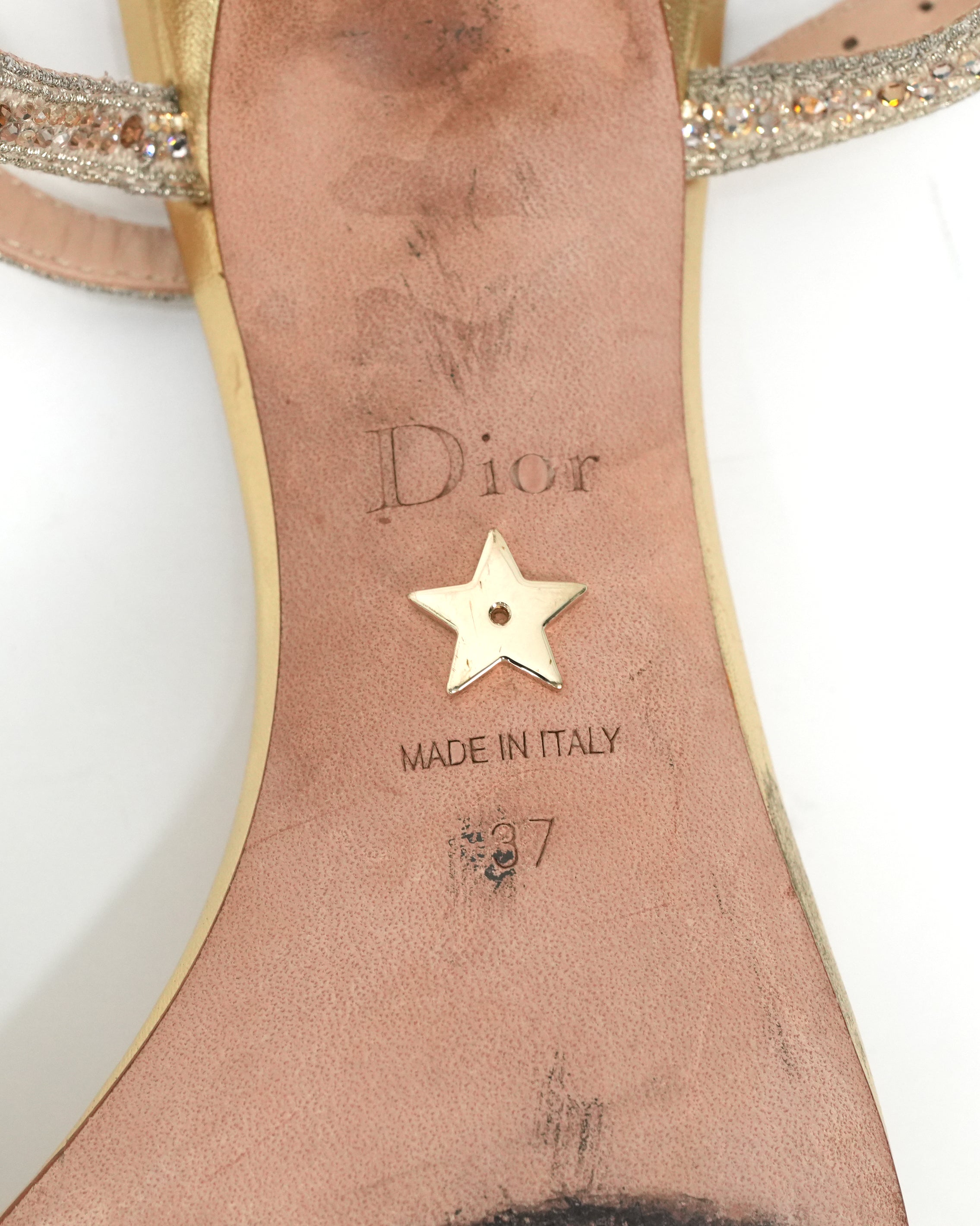 FABRIC SANDAL HEELS SIZE 37 GOLD STRAP