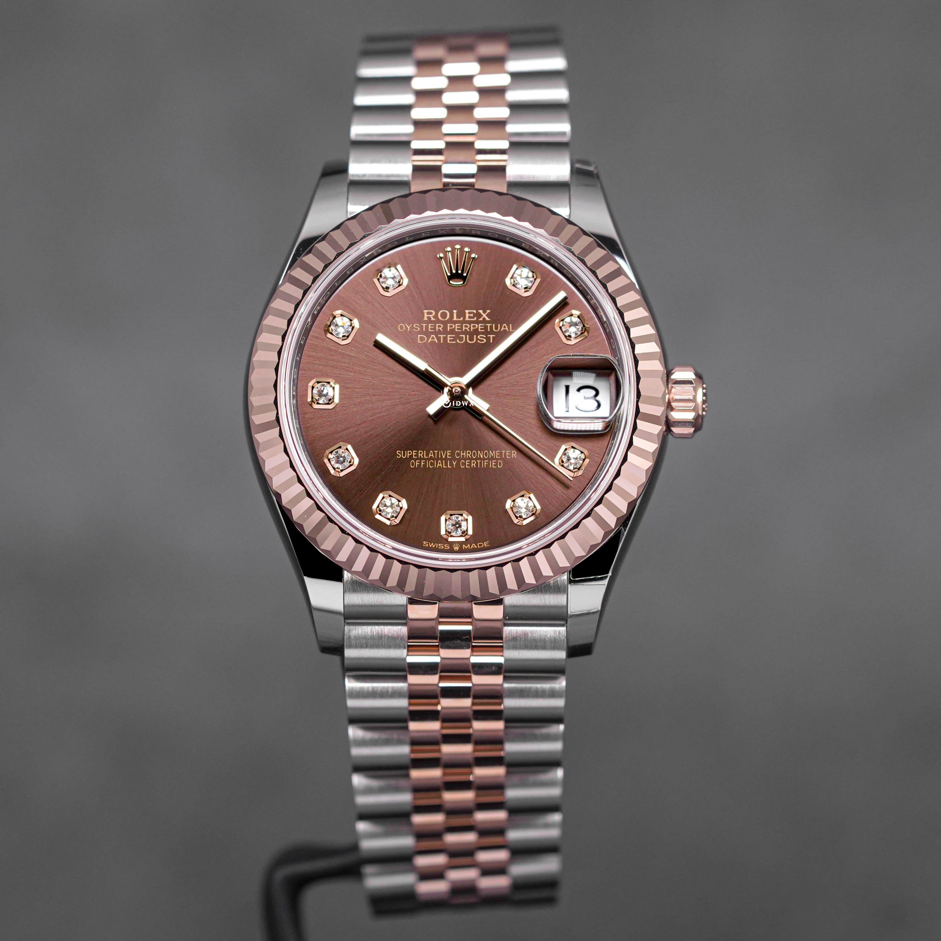 DATEJUST 31MM TWOTONE ROSEGOLD CHOCO DIAMOND DIAL (2025)