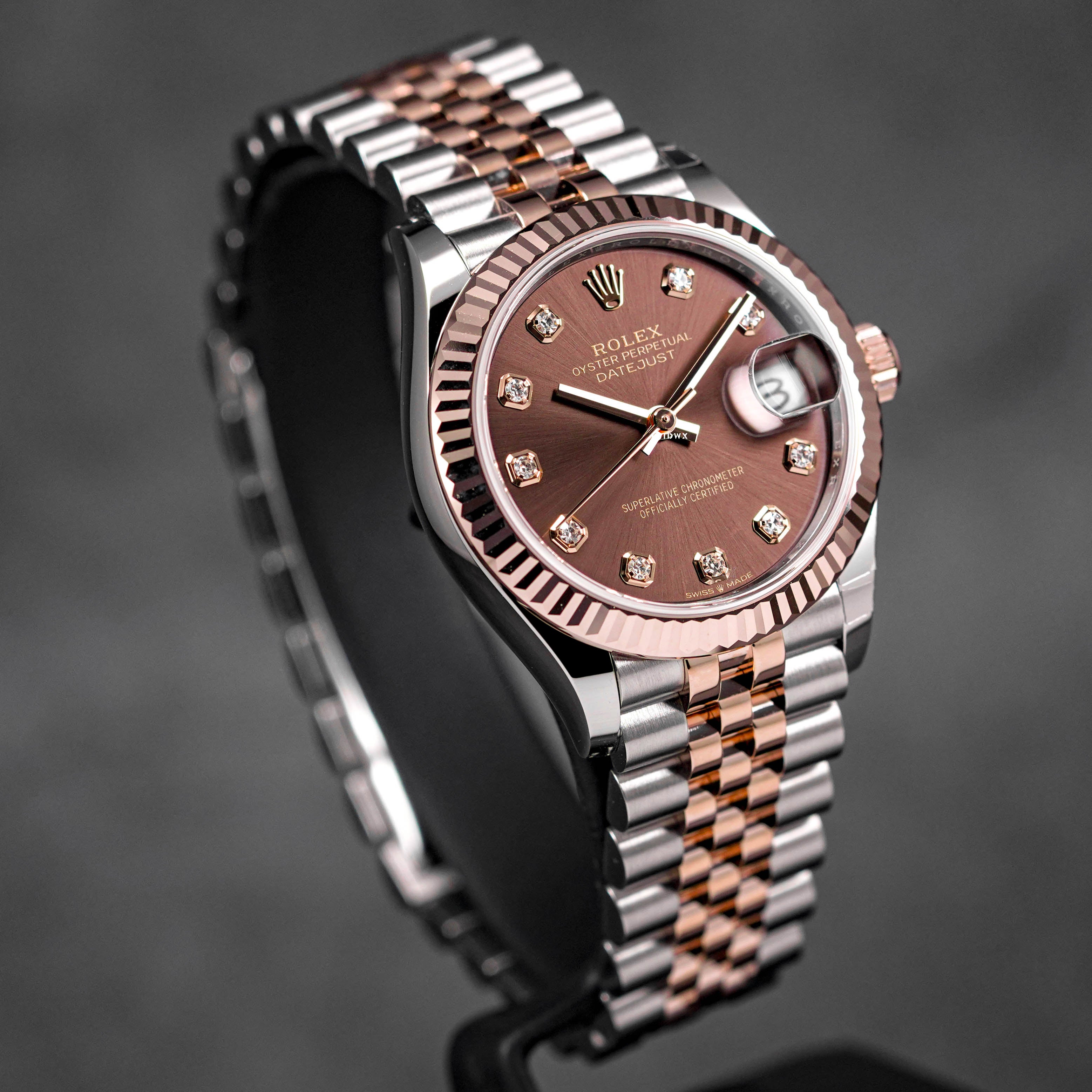 DATEJUST 31MM TWOTONE ROSEGOLD CHOCO DIAMOND DIAL (2025)