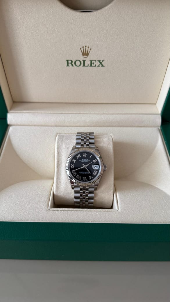 DATEJUST 31MM BLACK ROMAN DIAL (2025)