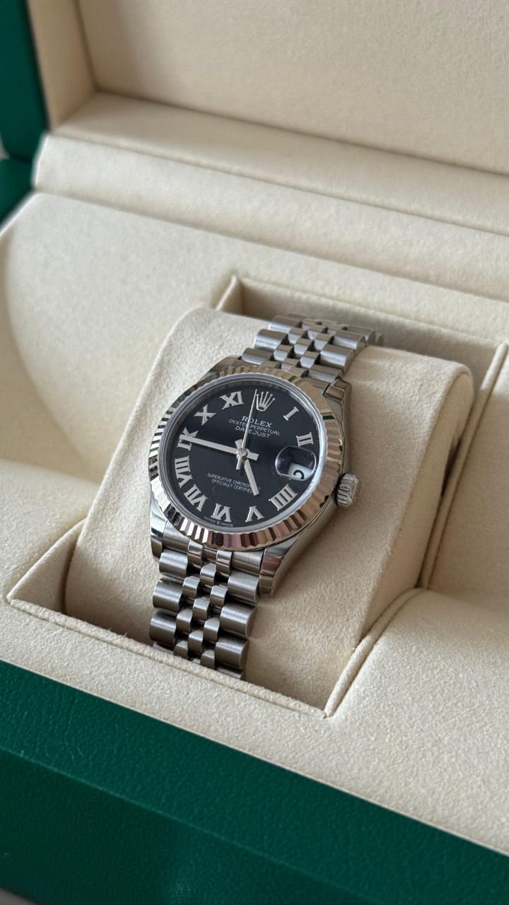 DATEJUST 31MM BLACK ROMAN DIAL (2025)