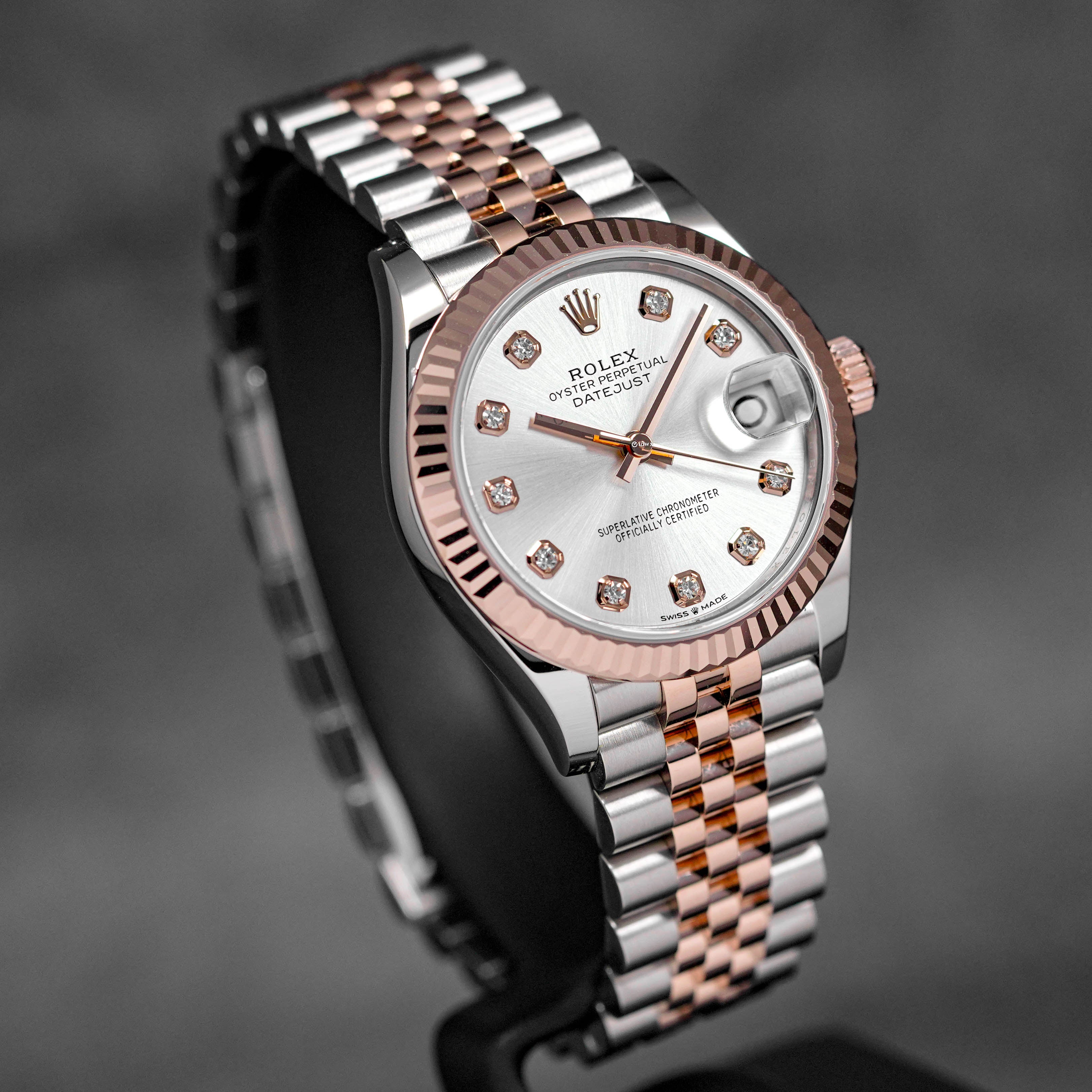 DATEJUST 31MM TWOTONE ROSEGOLD SILVER DIAMOND DIAL (2025)