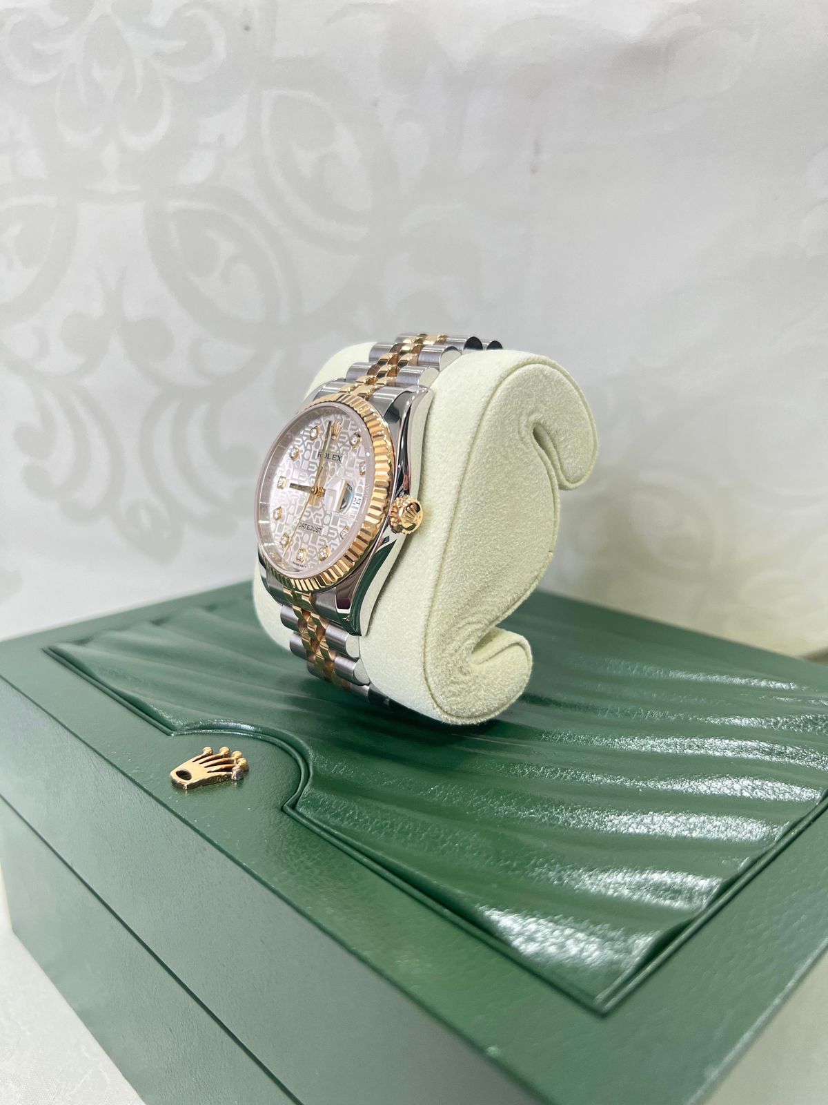 DATEJUST 36MM TWOTONE YELLOWGOLD SILVER COMPUTERIZED DIAMOND DIAL (2014)