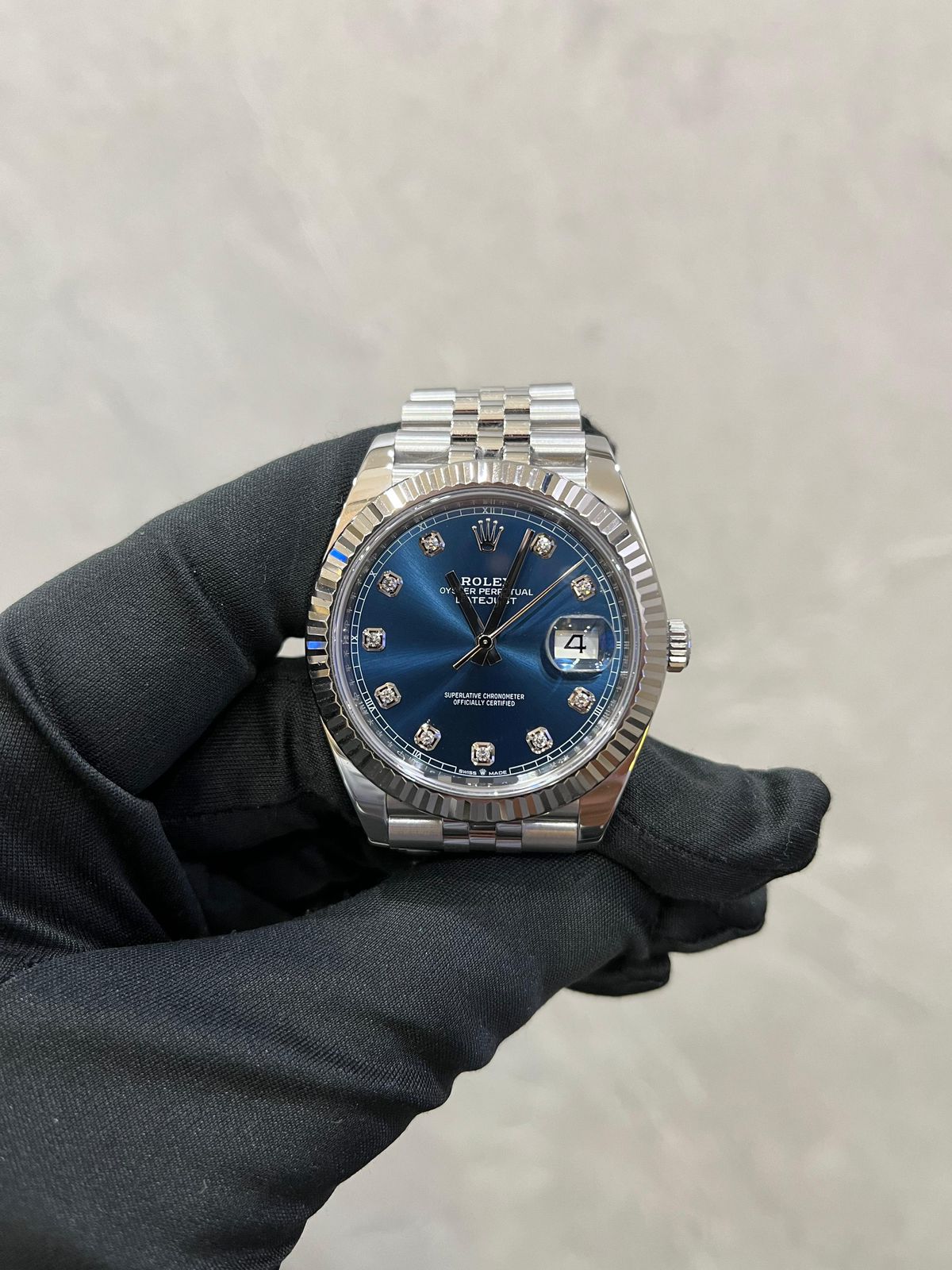 DATEJUST 41MM FLUTED JUBILEE BLUE DIAMOND DIAL (2019)