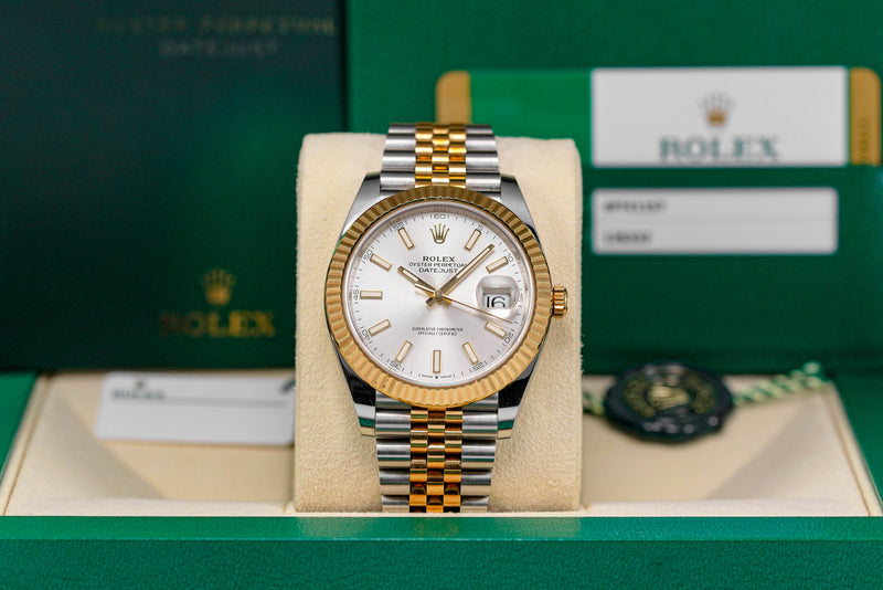 DATEJUST 41MM TWOTONE YELLOWGOLD SILVER SUNDUST DIAL (2019)