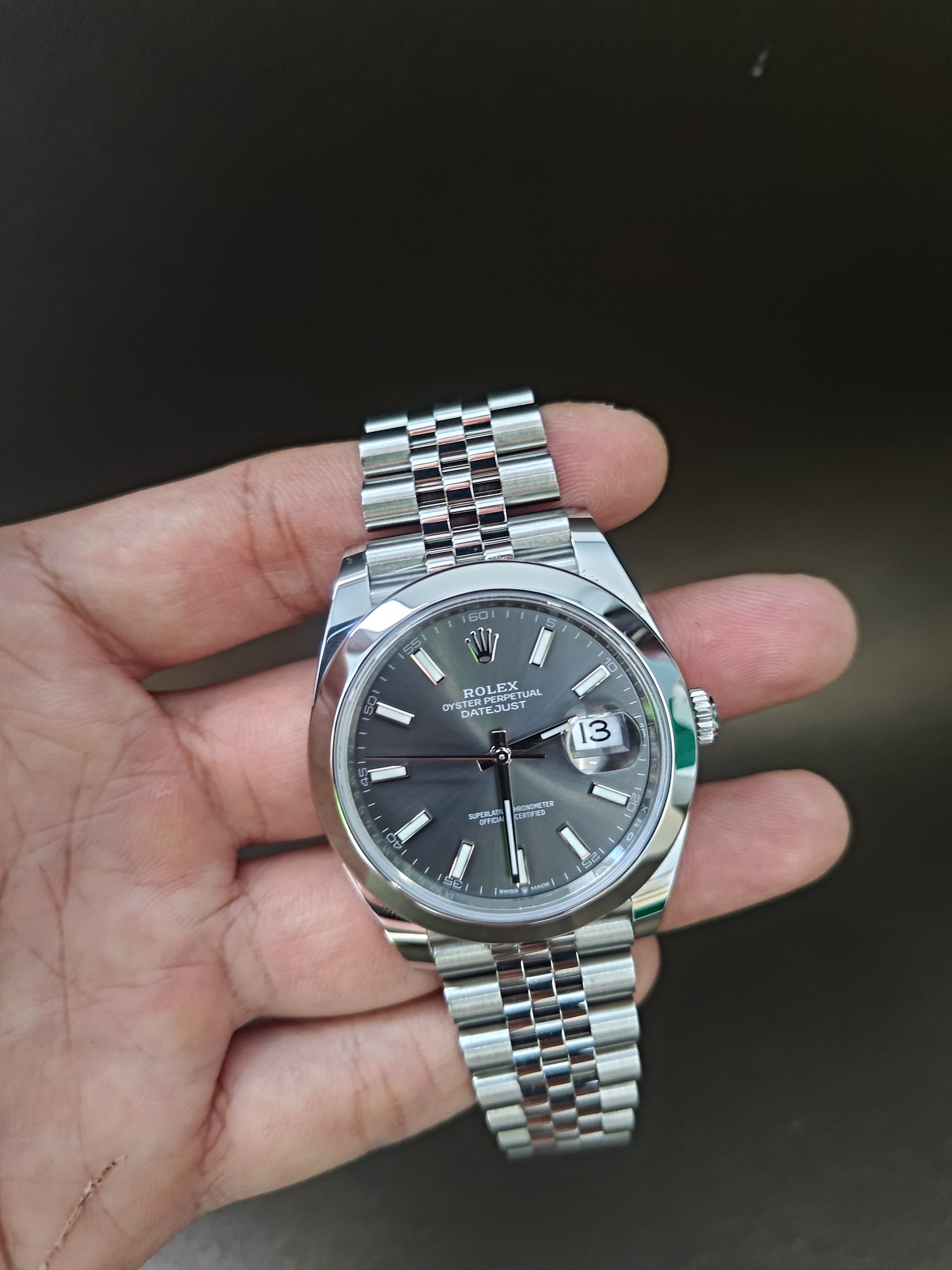 DATEJUST 41MM RHODIUM DIAL DOMED JUBILEE (2023)