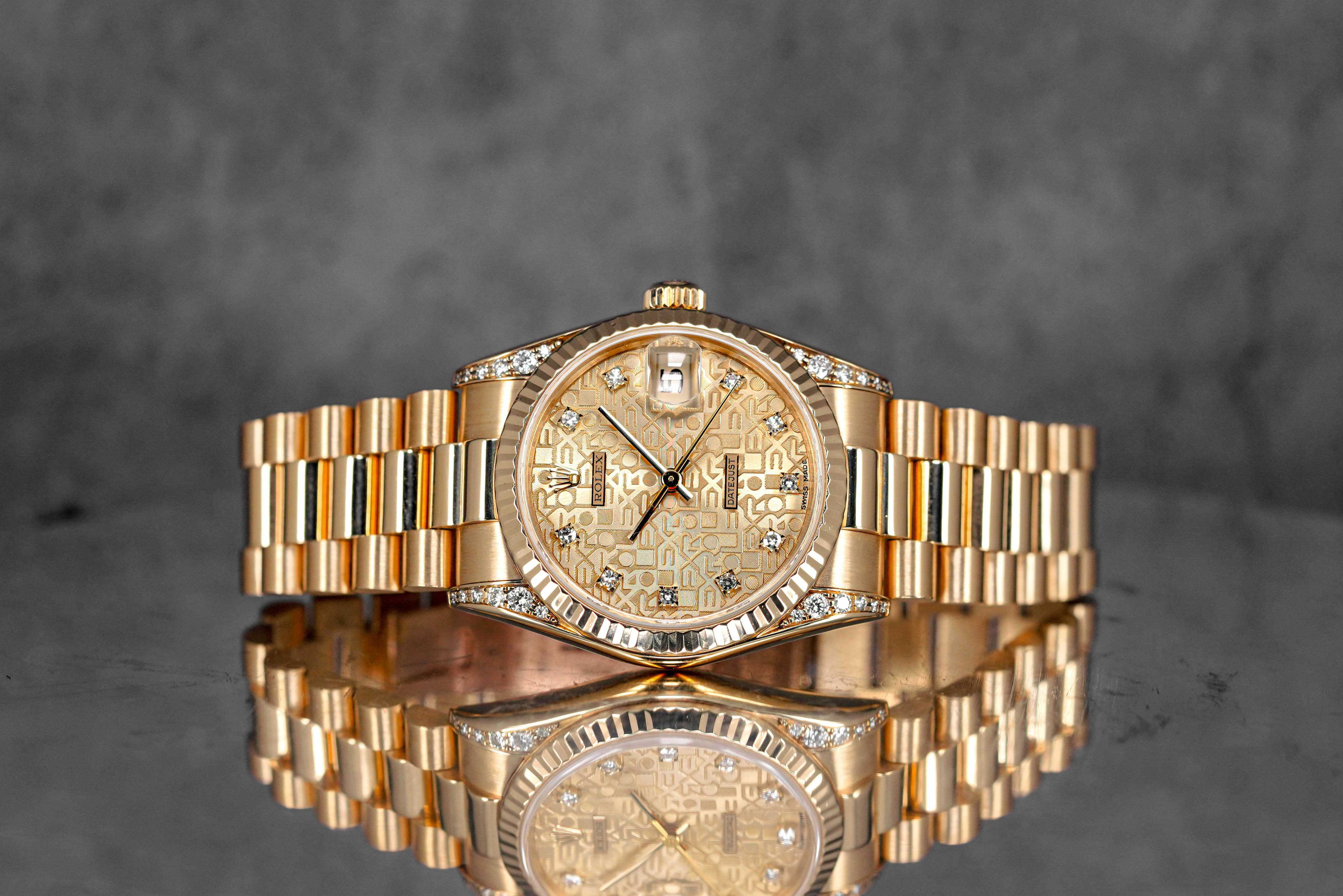 DATEJUST 31MM YELLOWGOLD COMPUTERIZED CHAMPAGNE DIAMOND DIAL (WATCH ONLY)