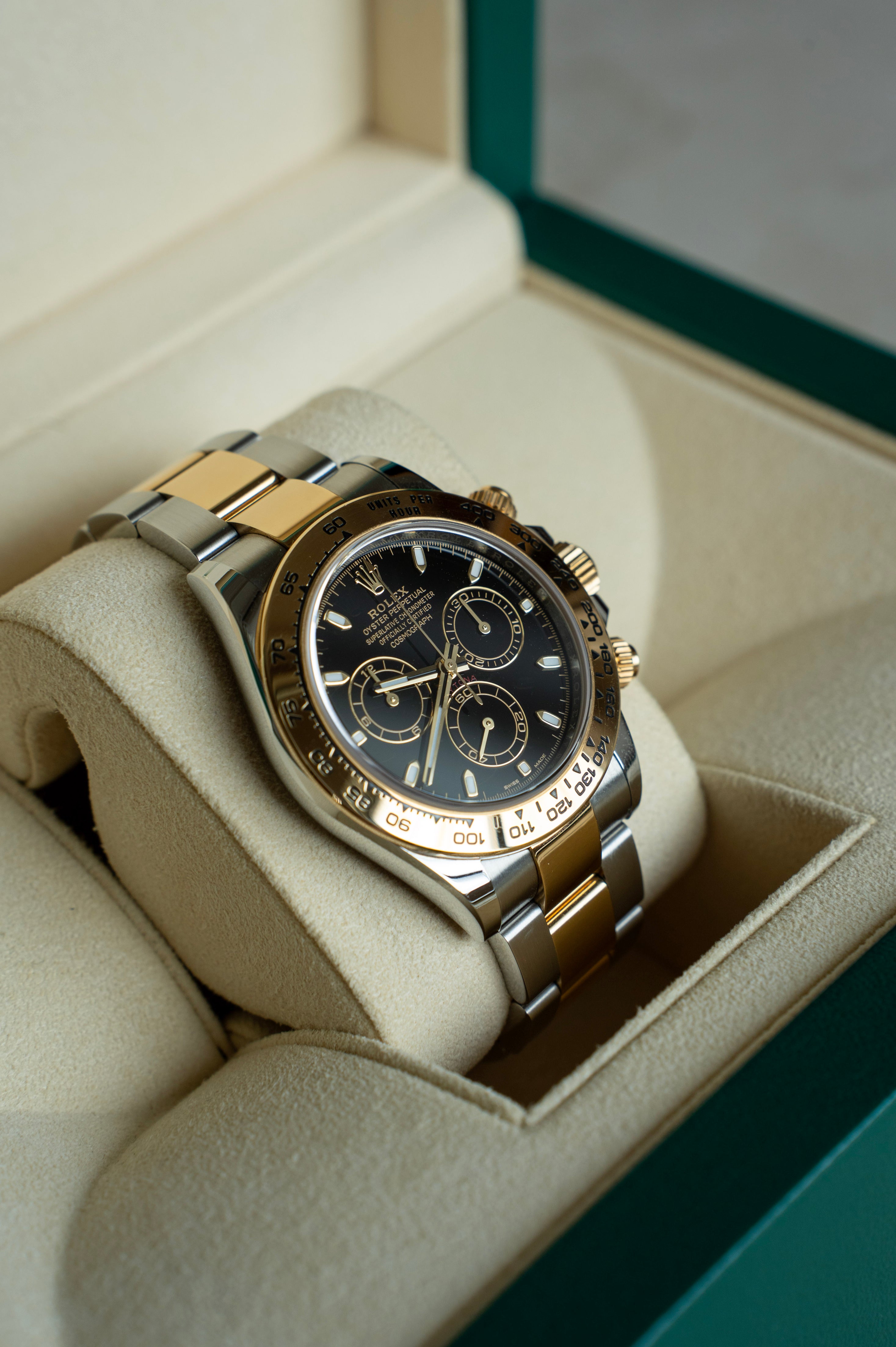 DAYTONA TWOTONE YELLOWGOLD 40MM BLACK DIAL (2021)
